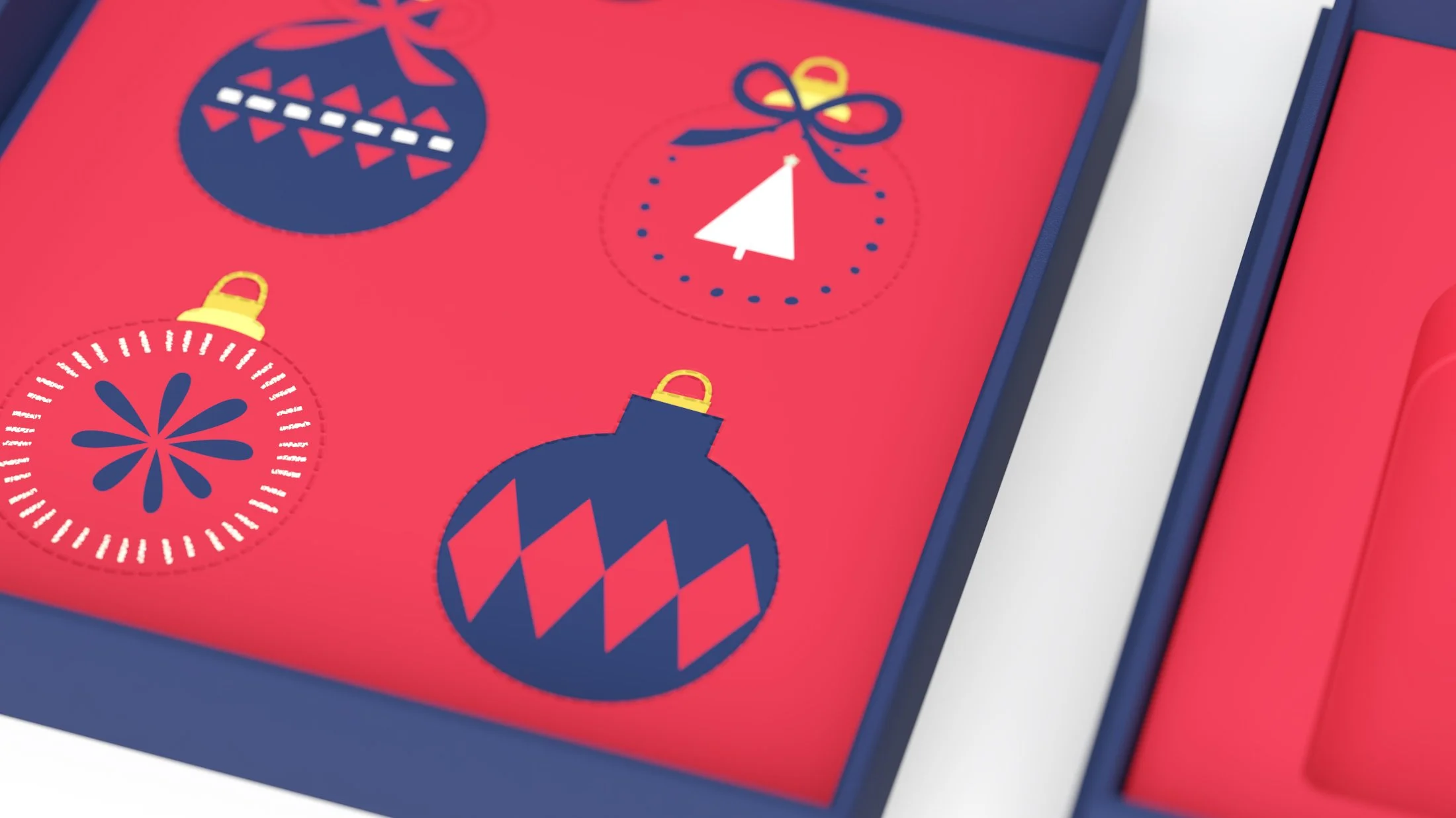 Reusable Box Design With Ornaments - Tommy Hilfiger Holiday