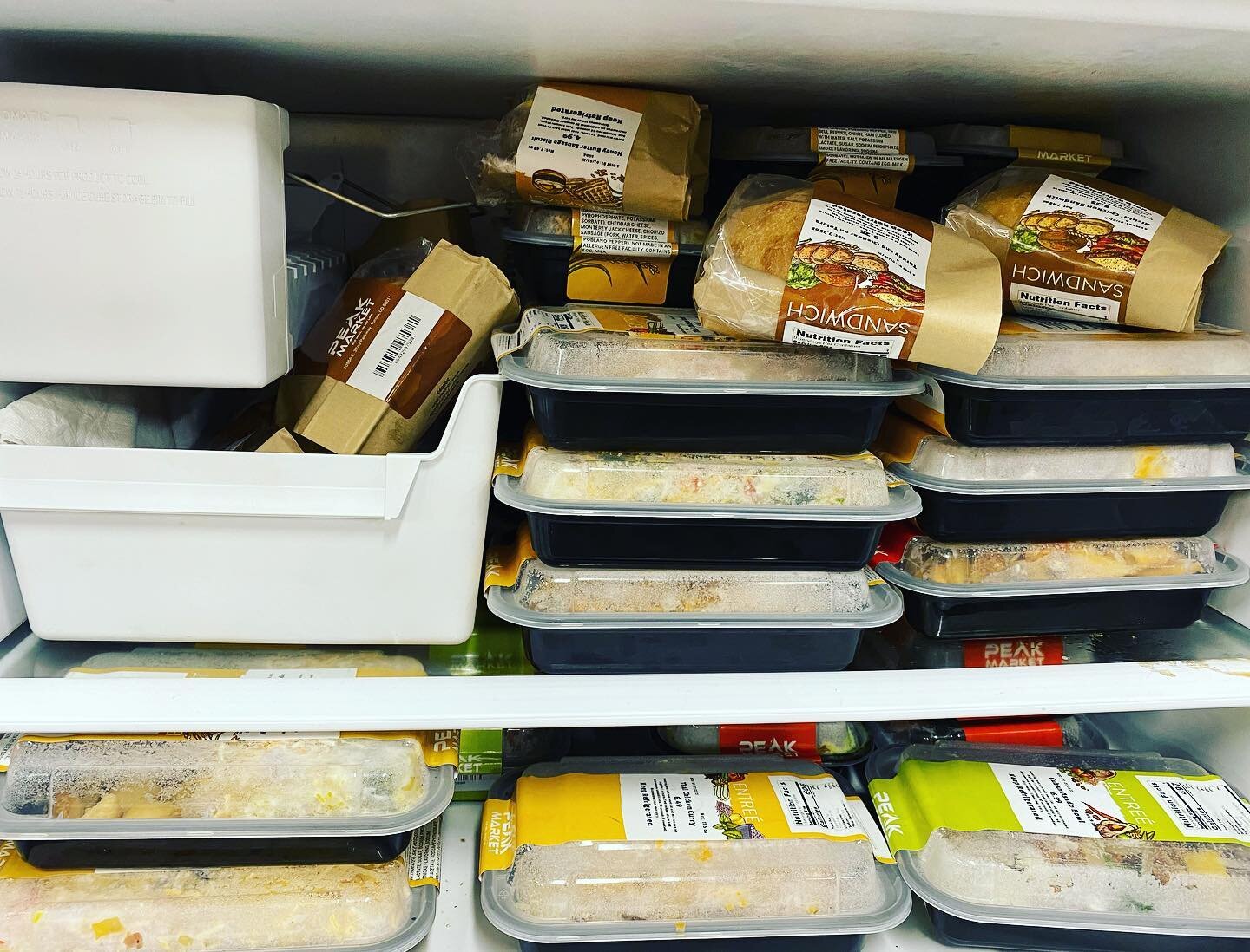 A picture of a full freezer isn&rsquo;t that impressive but we are so, so grateful for the support of @peak_refreshments !! Putting in a full days work on an empty stomach is tough to do so they&rsquo;ve been fueling our team with healthy lunches eve