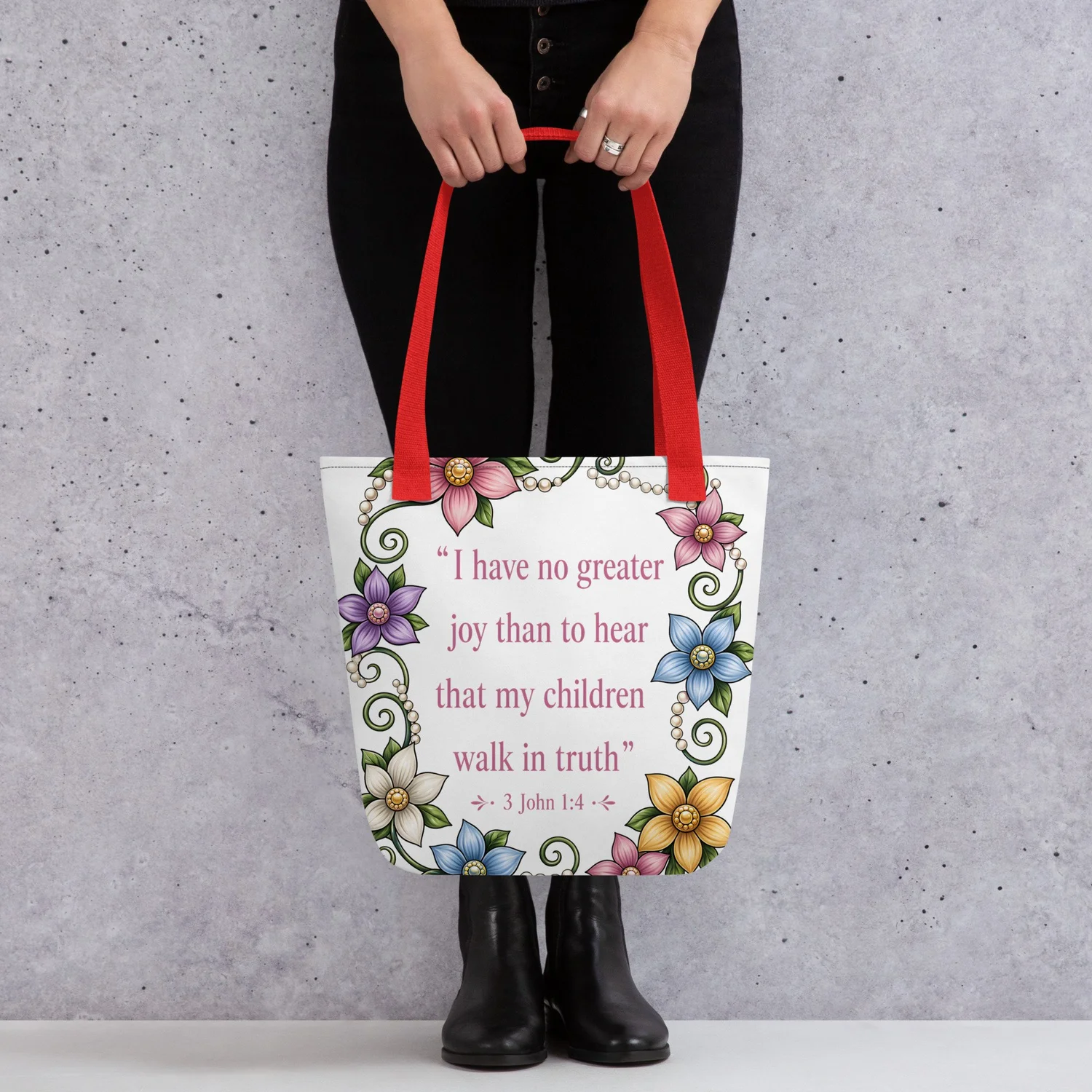 Walk in Truth Scripture Tote Bag