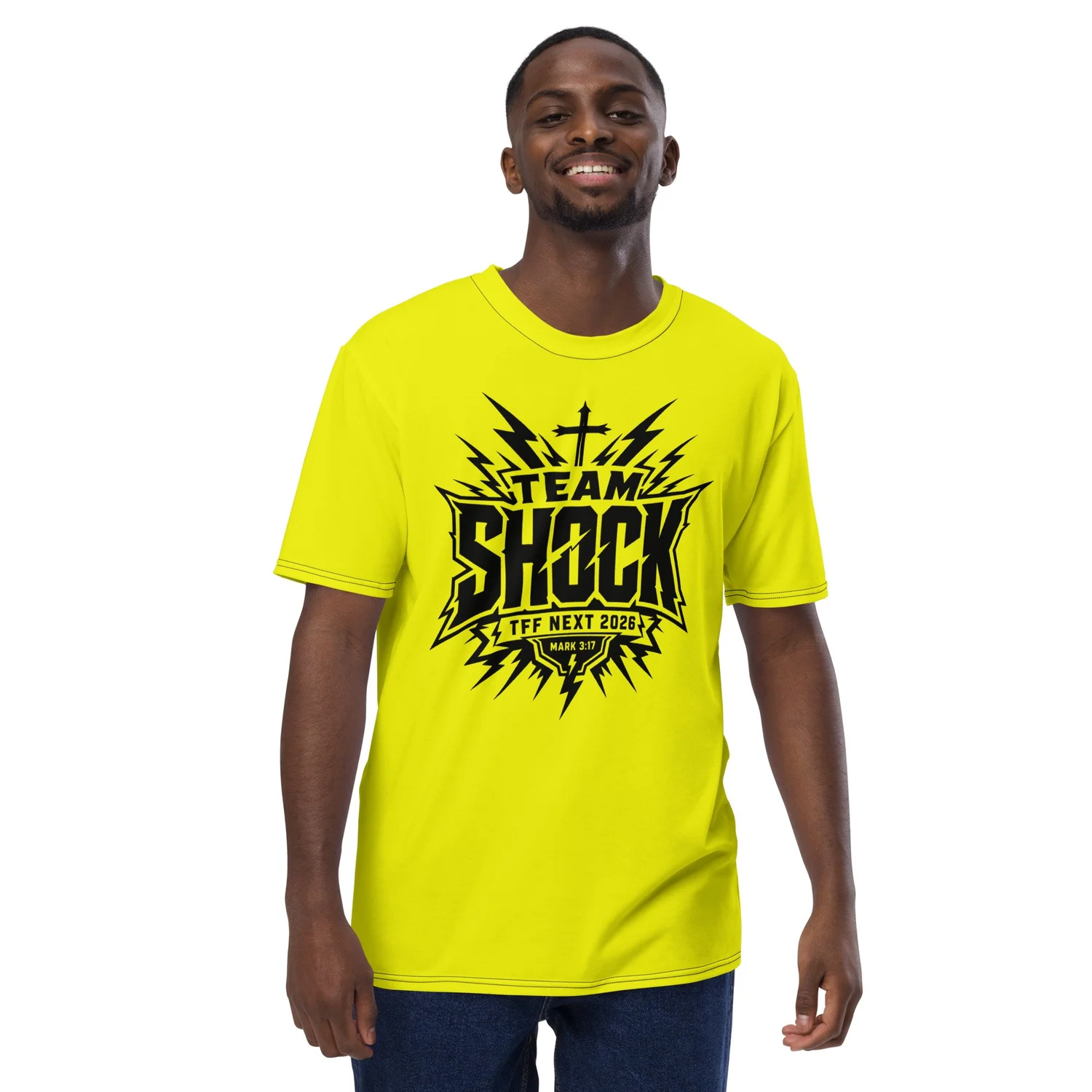 2026 Team Shock Official TFF Next Christian Youth Camp Shirt - Men's