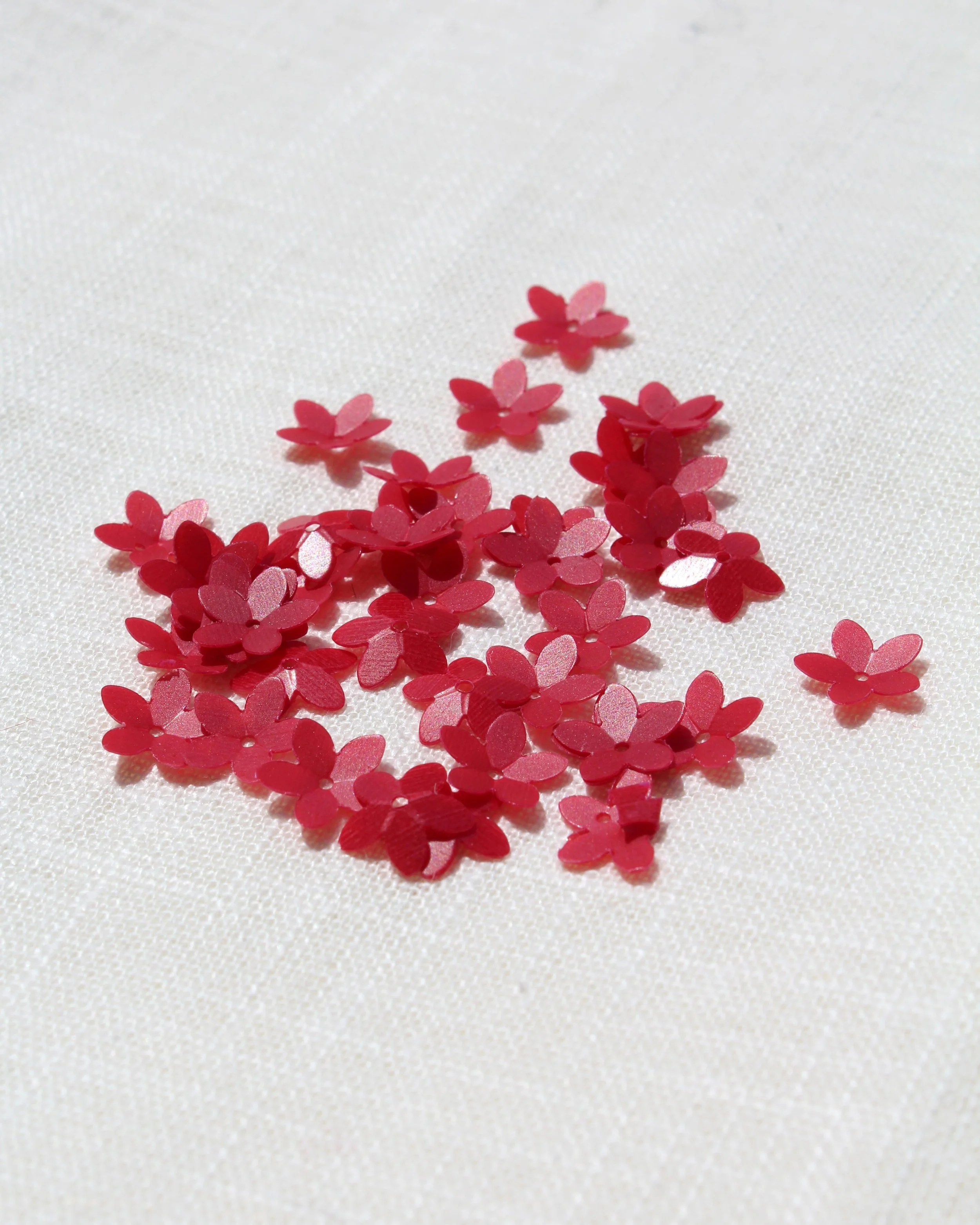 Matt Red Flower Sequin