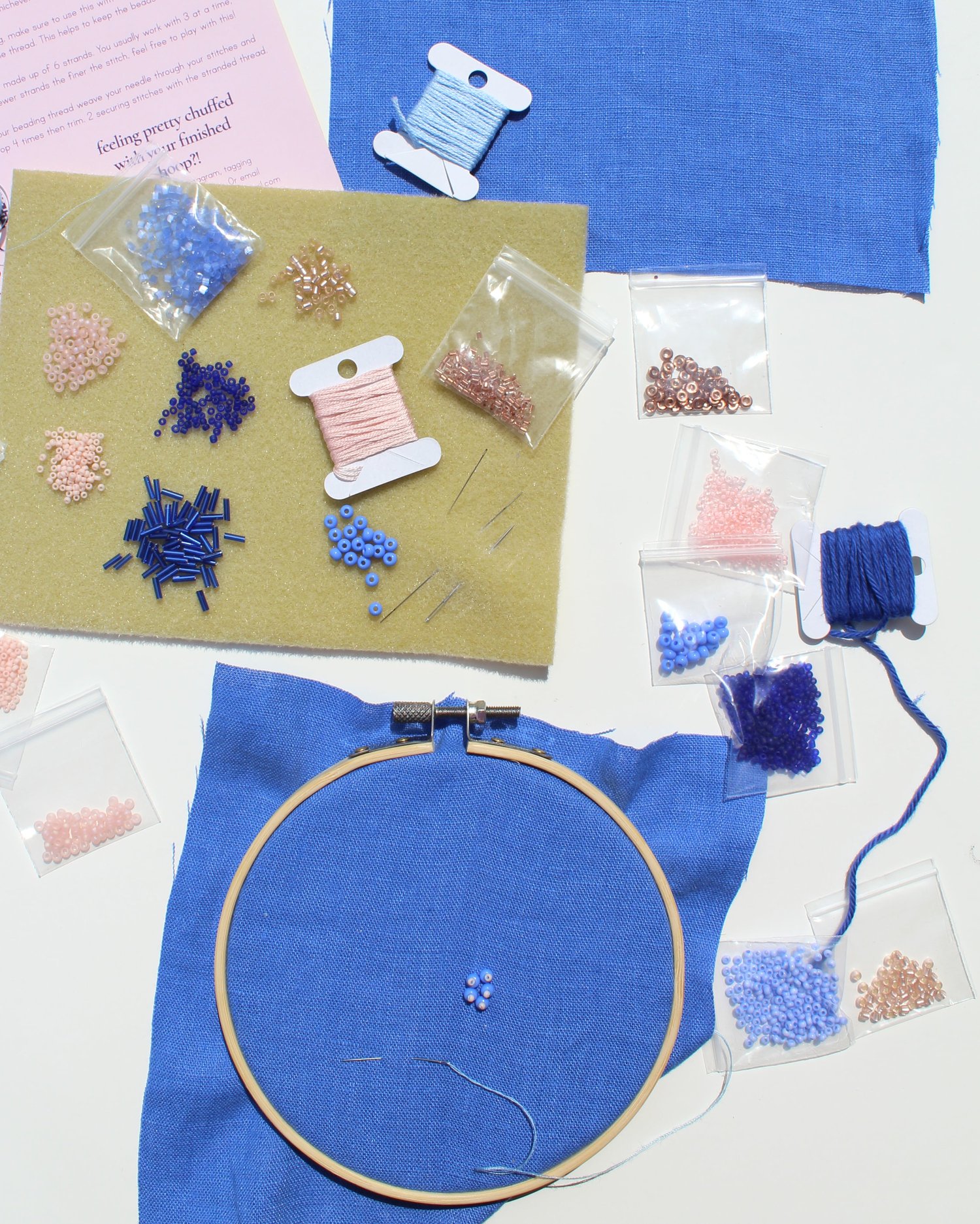 Beaded Embroidery Kit in Blue — imogen melissa