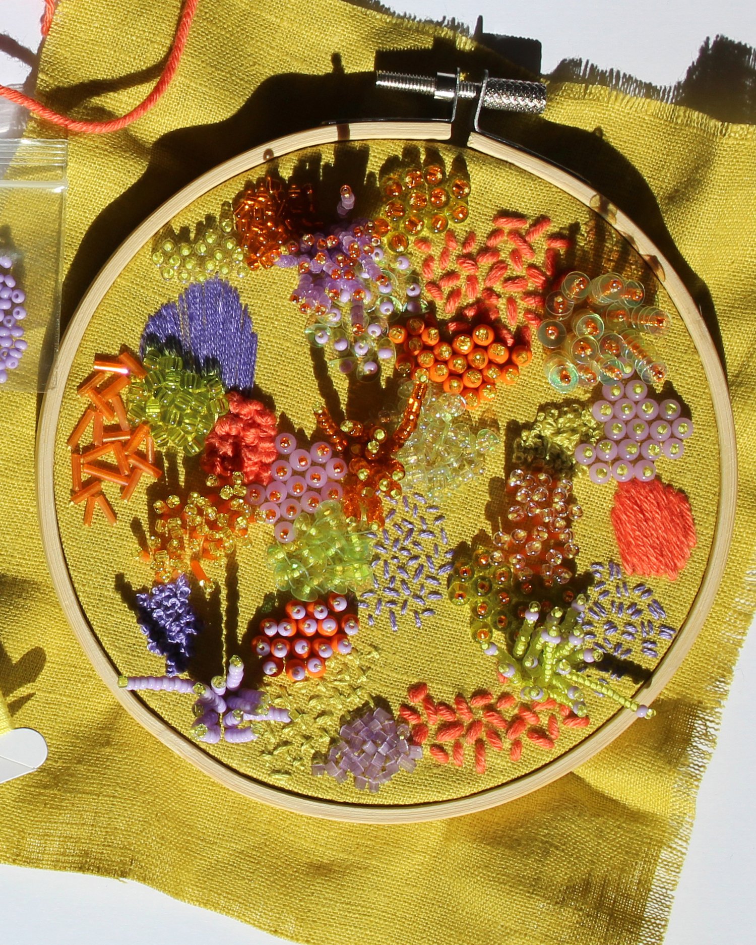 Beaded Embroidery Kit in Orange — imogen melissa