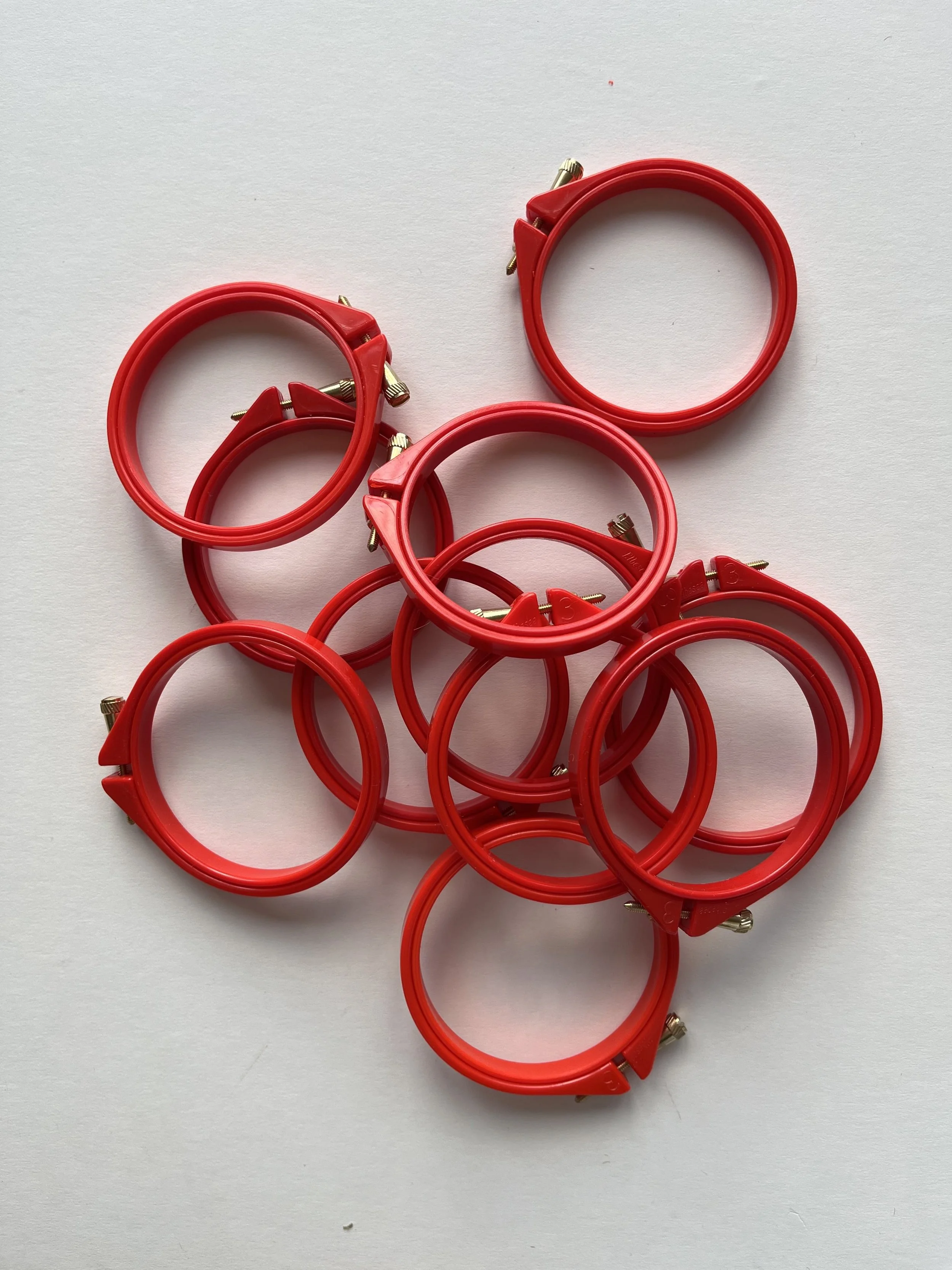 Red 3 Inch Embroidery Hoops