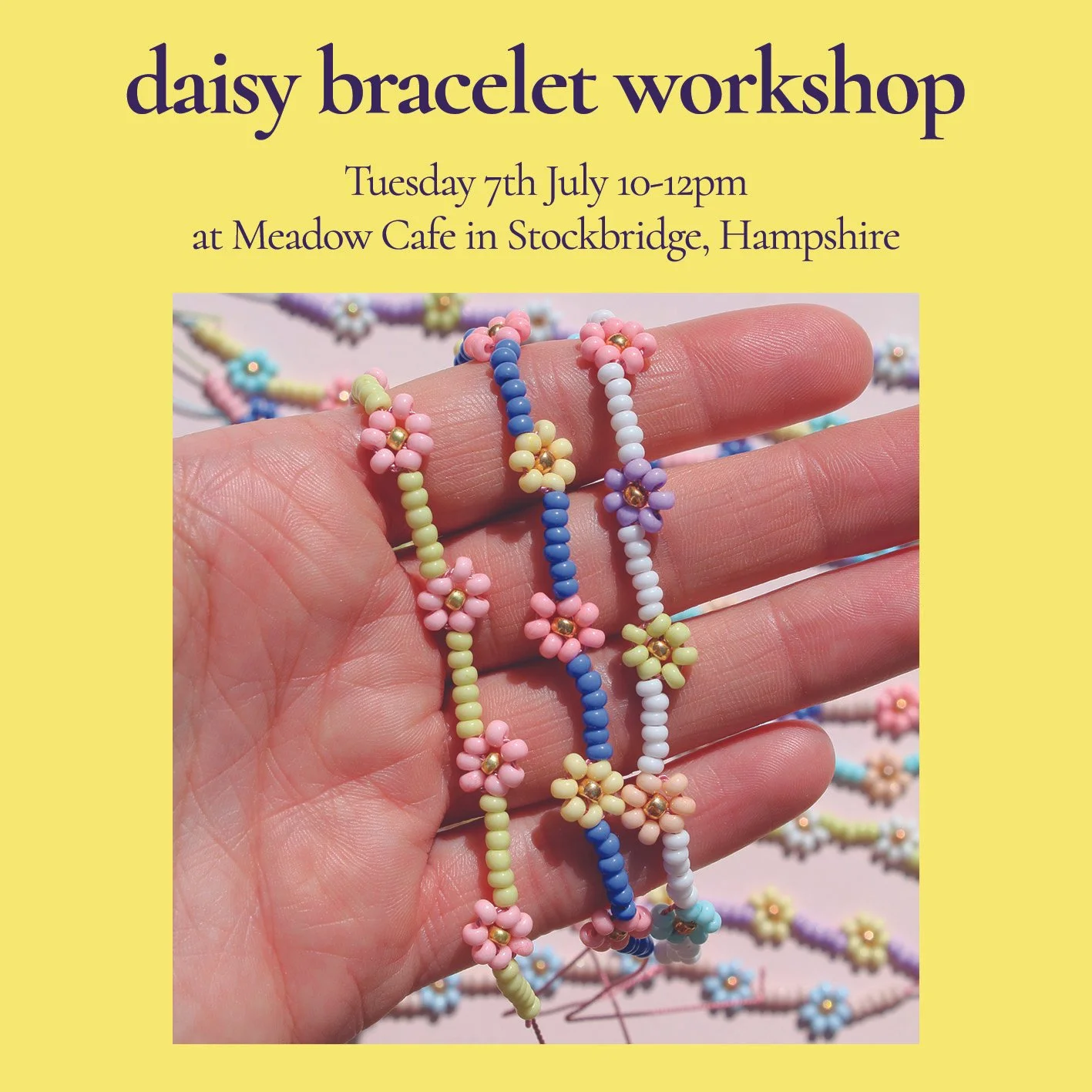 Beaded Daisy Bracelet Workshop, 7th July at Meadow, Stockbridge