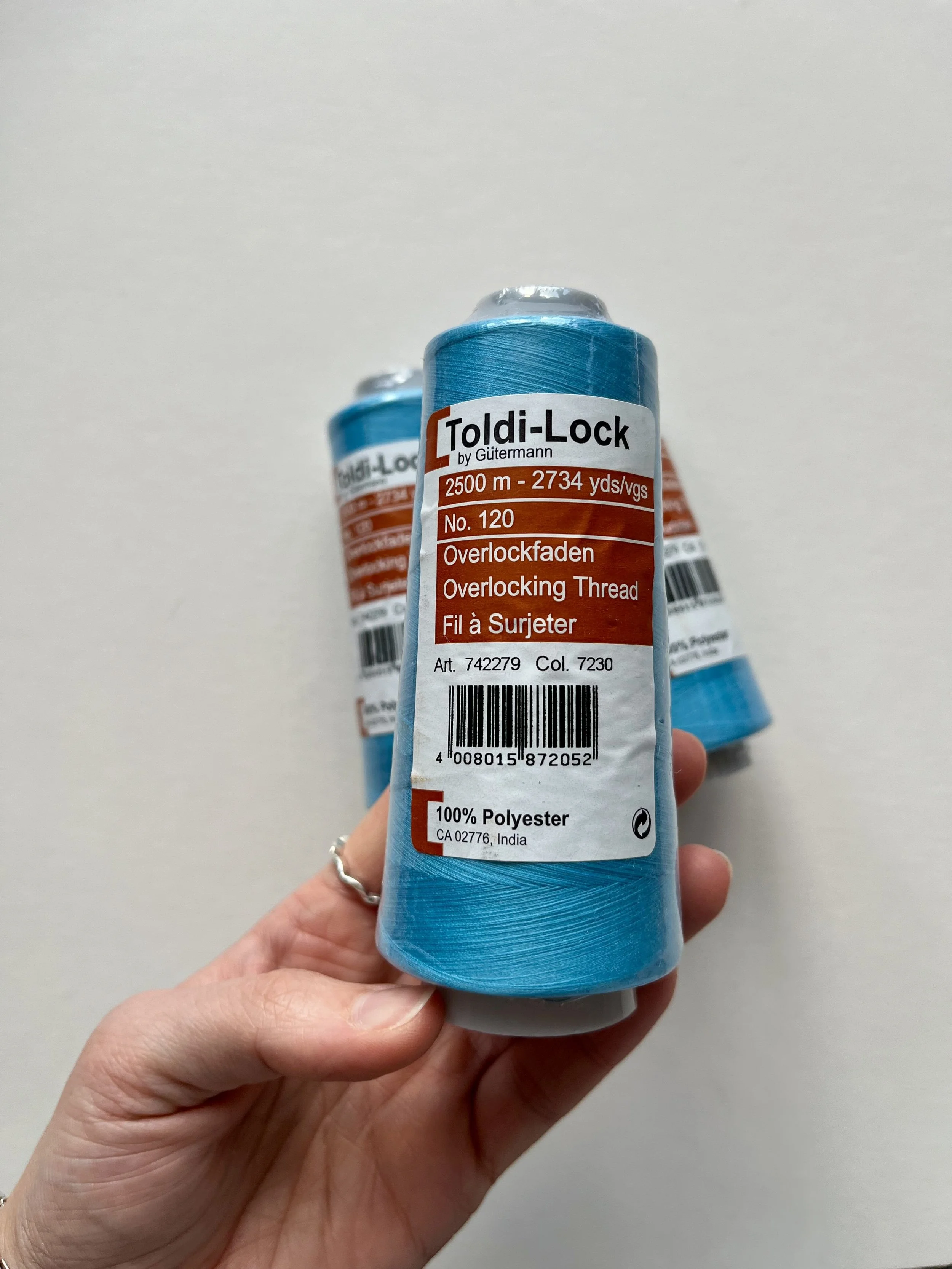 Blue Sewing / Beading Thread on a Large Bobbin