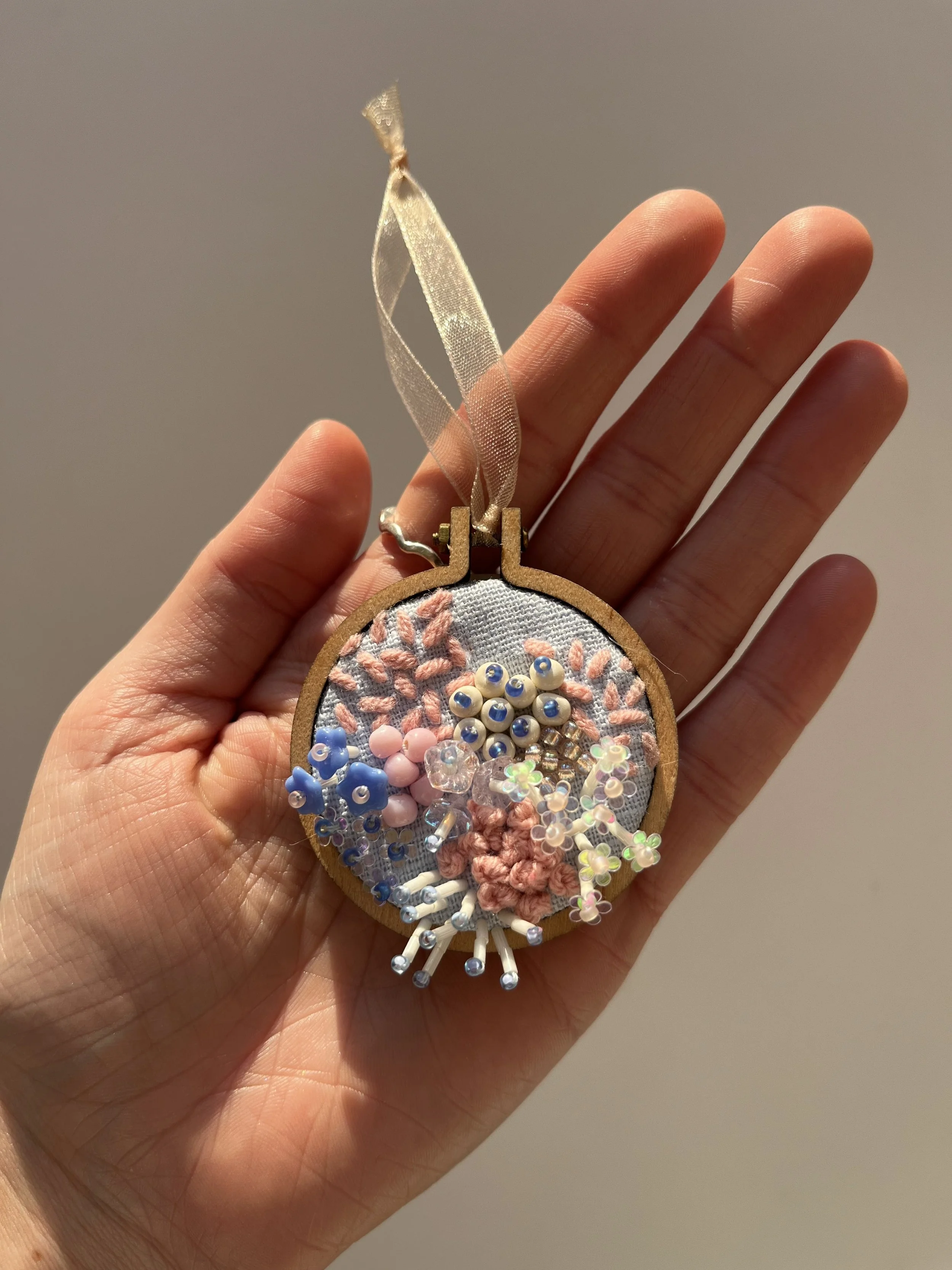 3D Beaded Floral Decoration