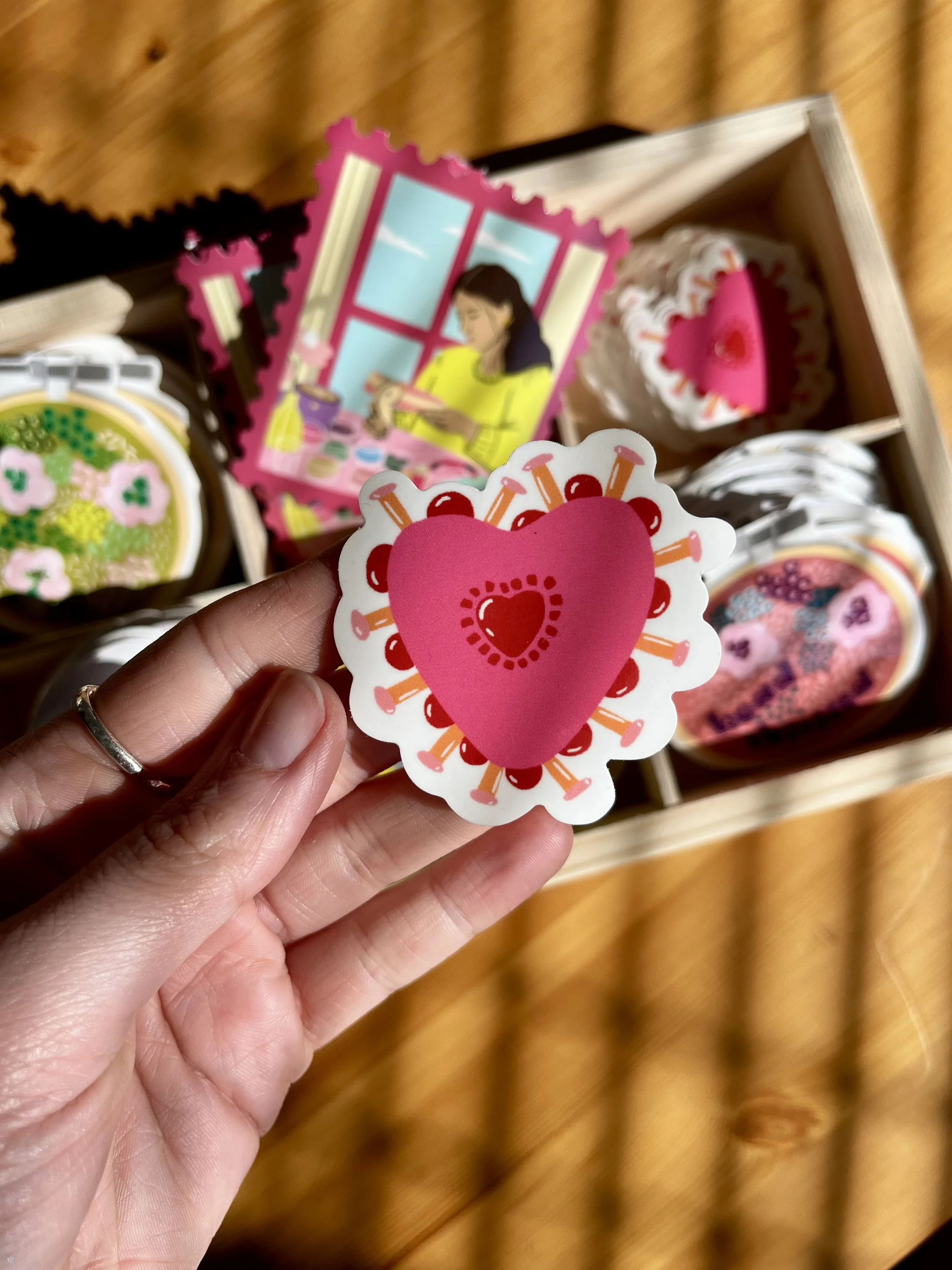 Beaded Heart Sticker