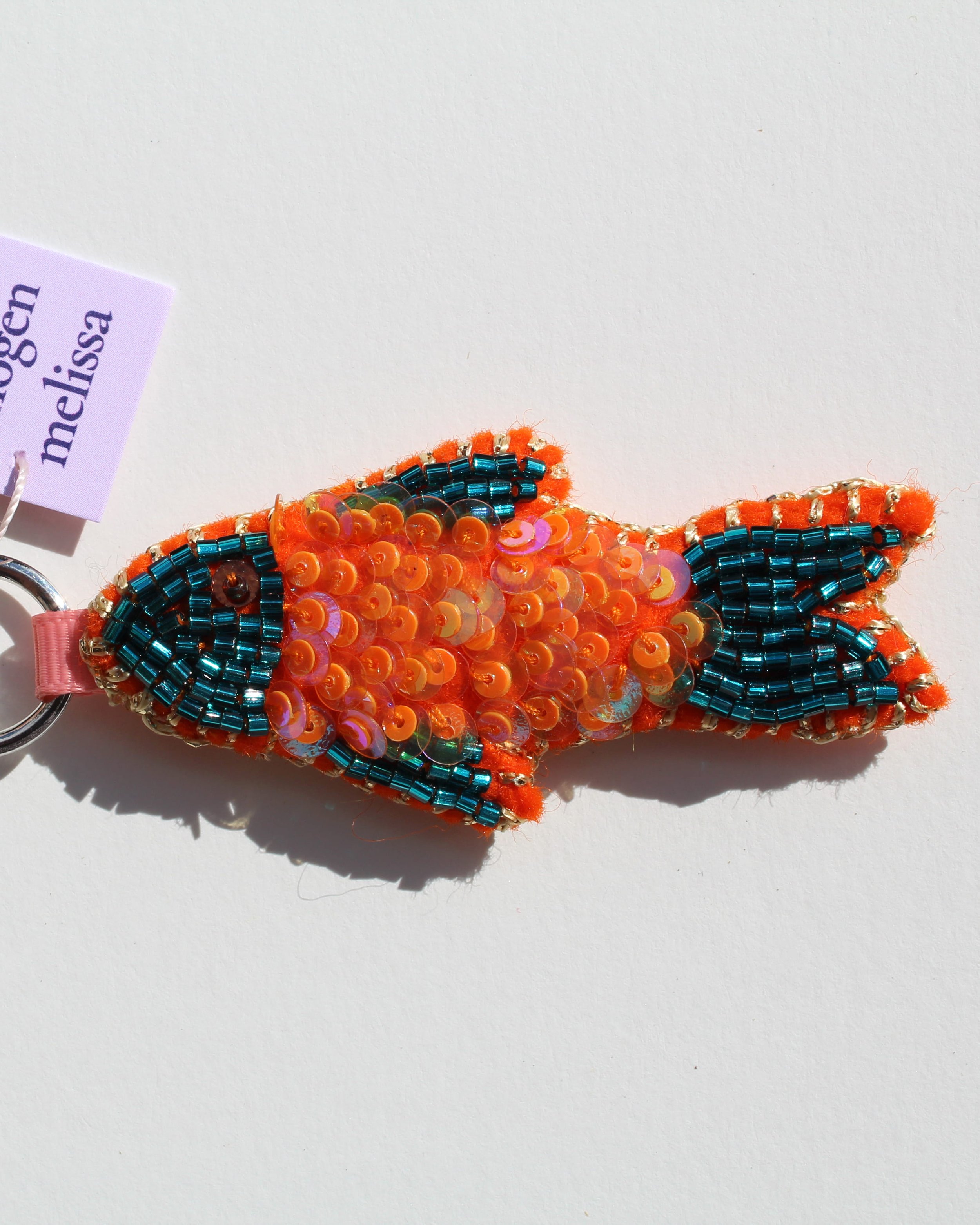 Orange & Turquoise Jellyfish Keyring/Bag Charm