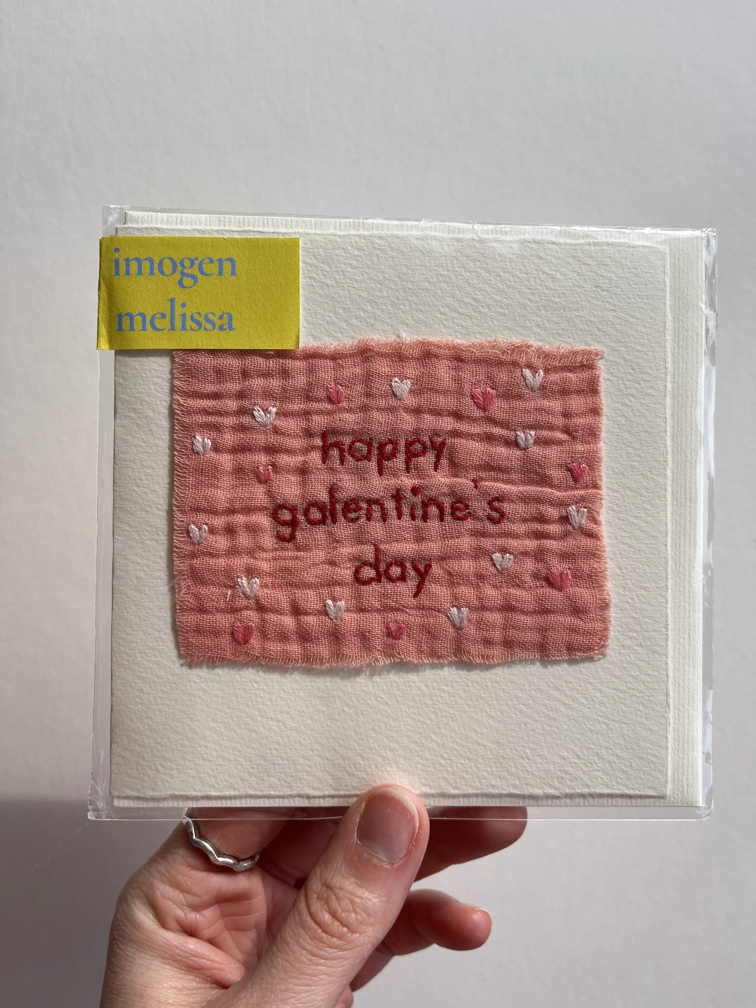 Hand Embroidered Galentine's Card