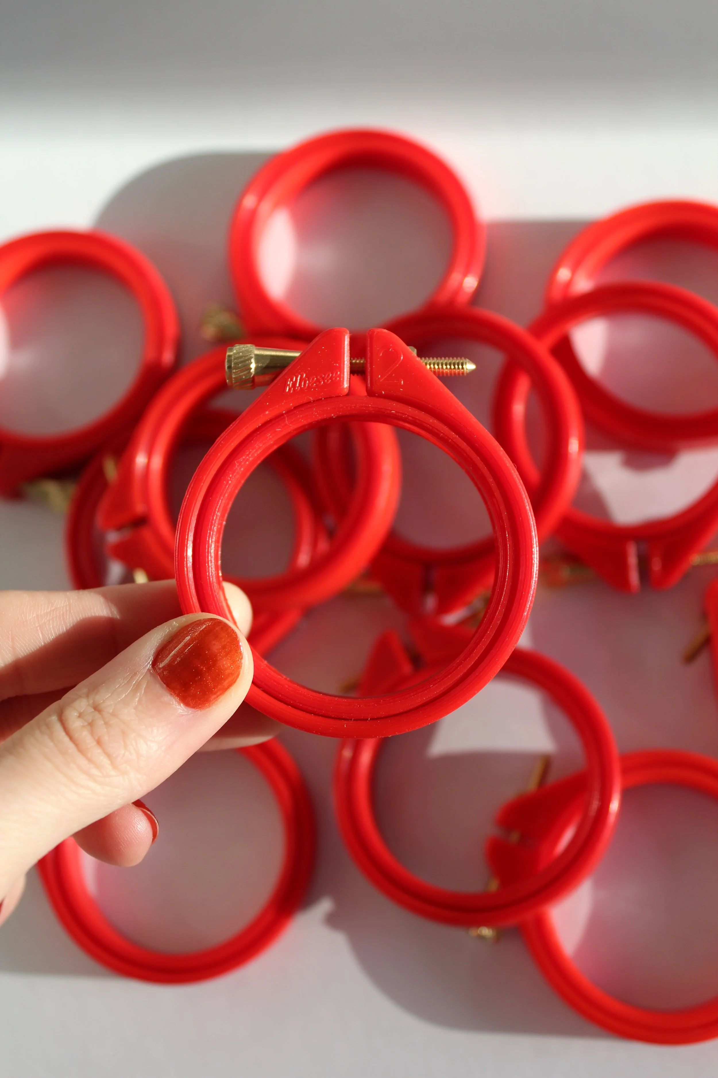 Red 2 Inch Embroidery Hoops