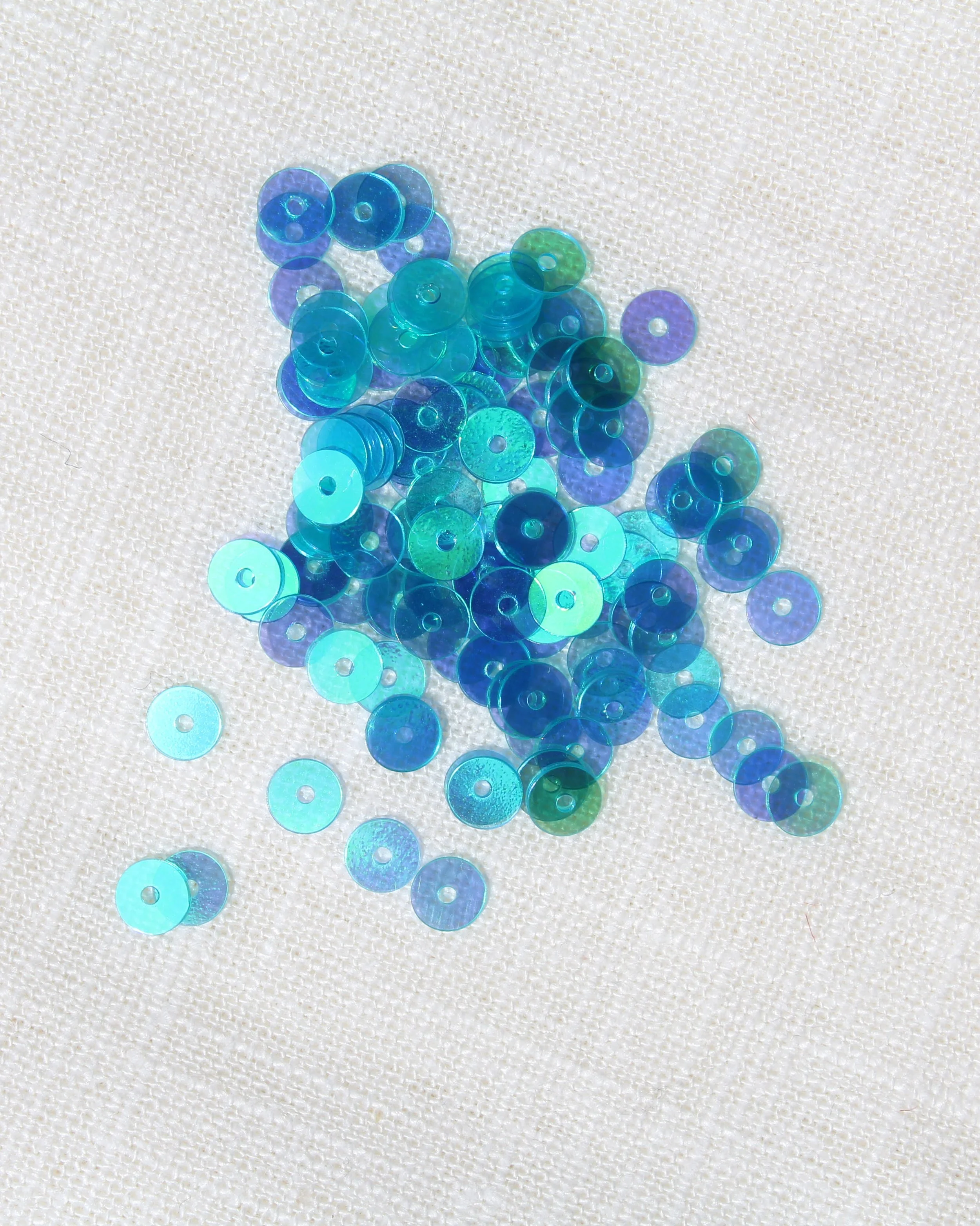 5mm Blue/Turquoise Transparent Sequins