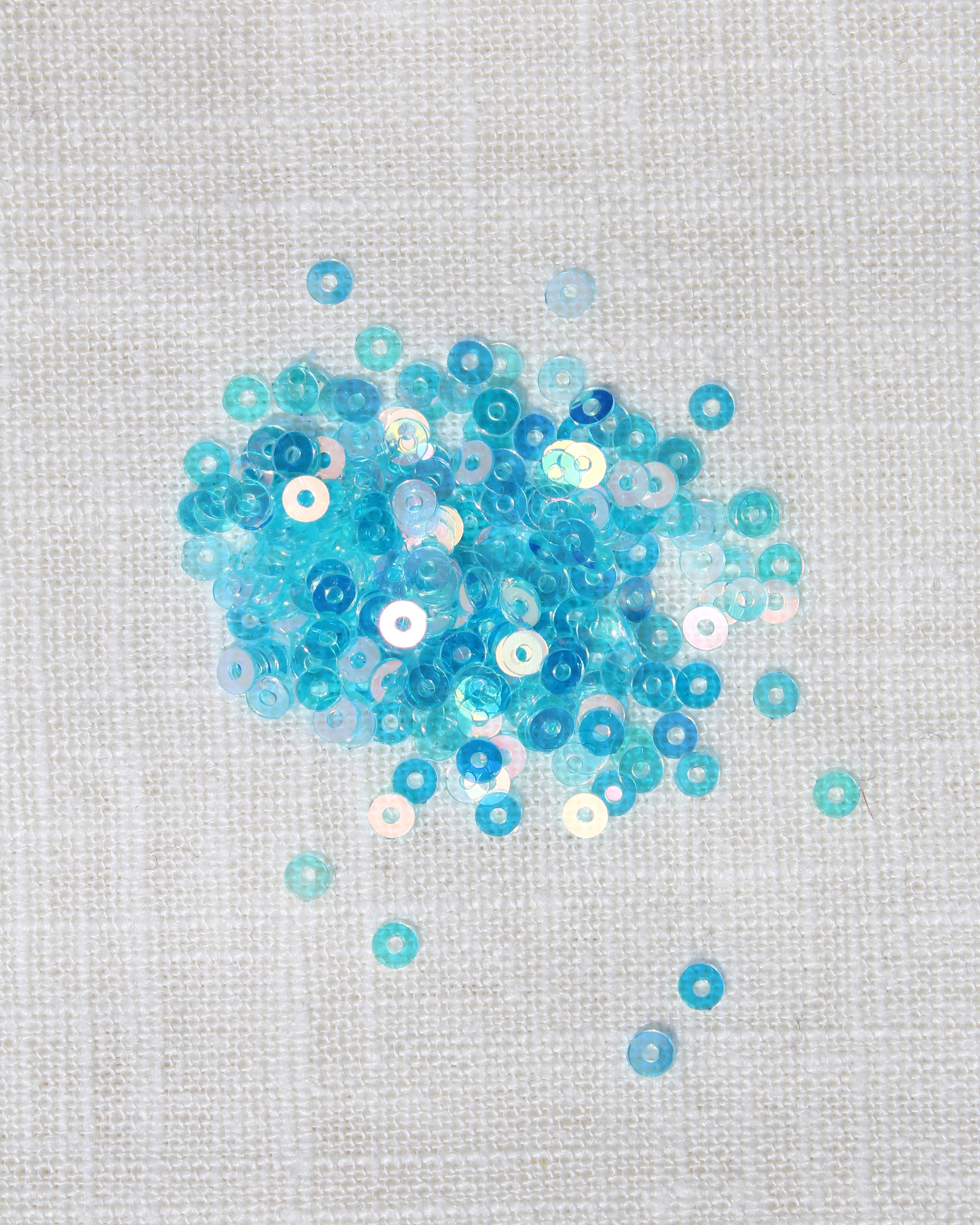 3mm Blue Transparent Iridescent  Sequins
