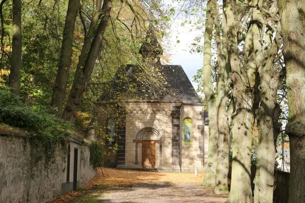  October 22, 2019, Maria Laach Monastery: Autumn at Maria Laach Monastery in Rheinlkand-Pfalz 