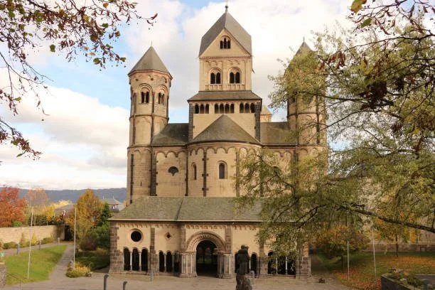  October 22, 2019, Maria Laach Monastery: Autumn at Maria Laach Monastery in Rheinlkand-Pfalz 
