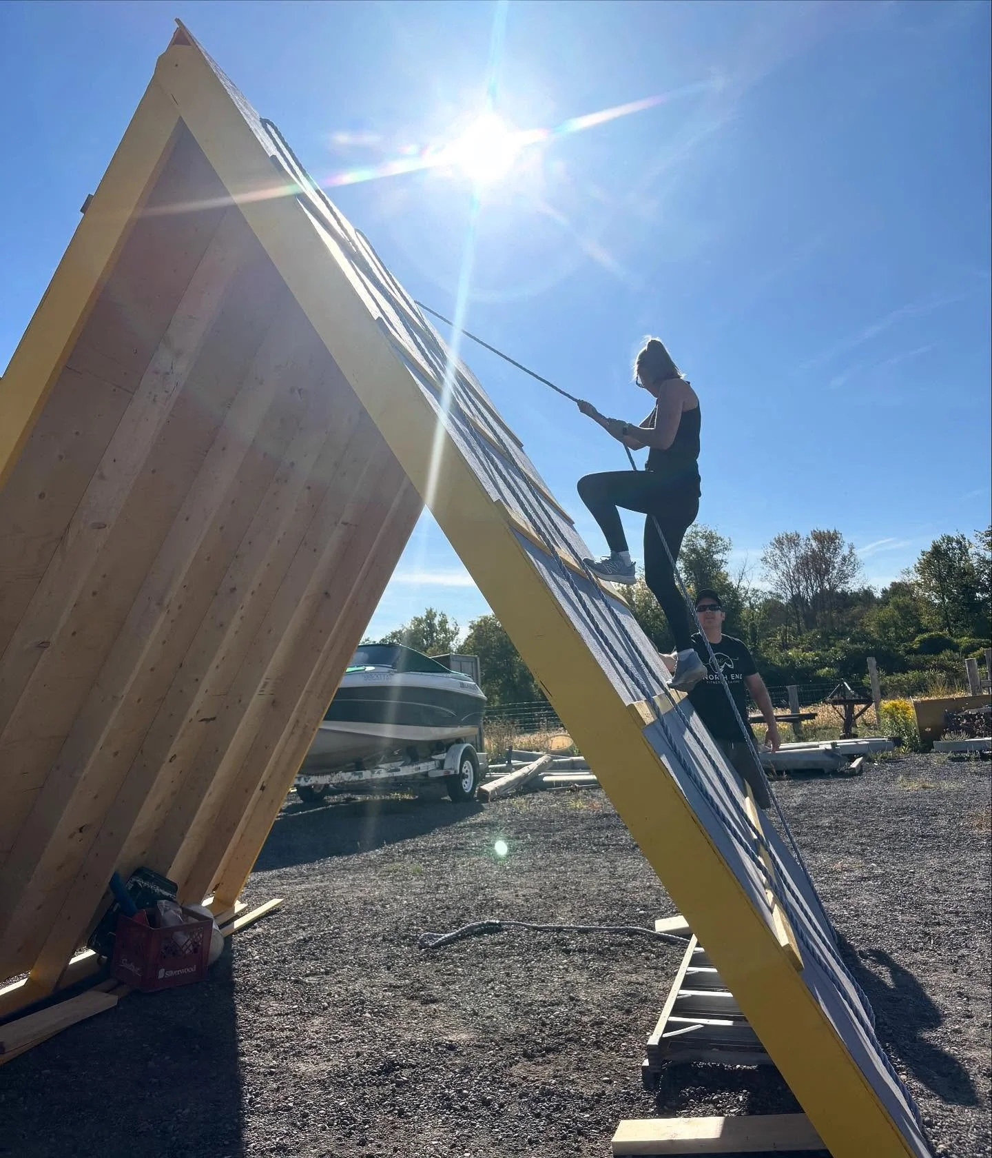 So we built a wall. Well @georgesgeneralcontracting did. And they did a phenomenon job. 

It turns out this is the most fun workout we didn&rsquo;t know we needed!!

Think you&rsquo;ve got what it takes to master this and 6 other fitness challenges?!