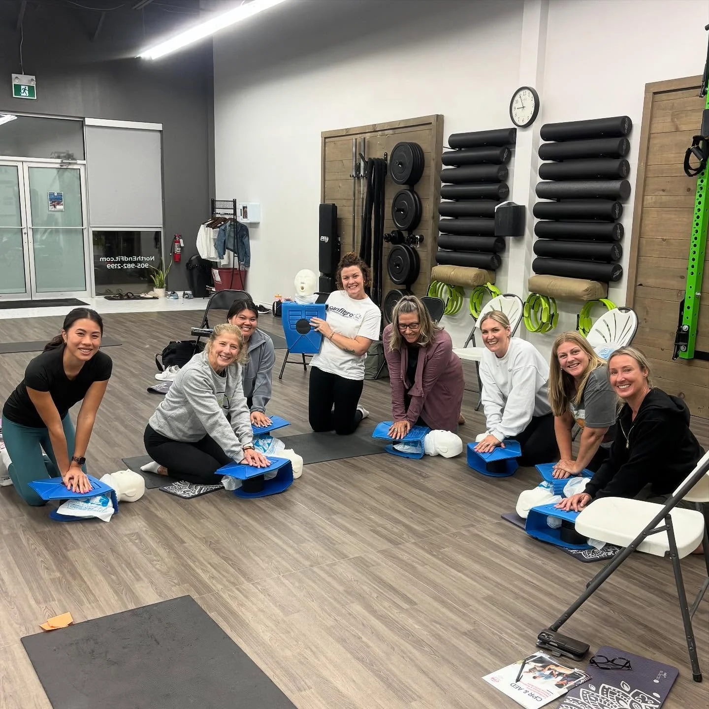 How we spend our Friday Nights. 🤓 

North End staff nerd out about fitness, science, anatomy AND renew their knowledge on CPR &amp; AED.

Why?

Because we generally care about YOU, our MEMBERS &amp; friends. We stay committed to offering you a SAFE,