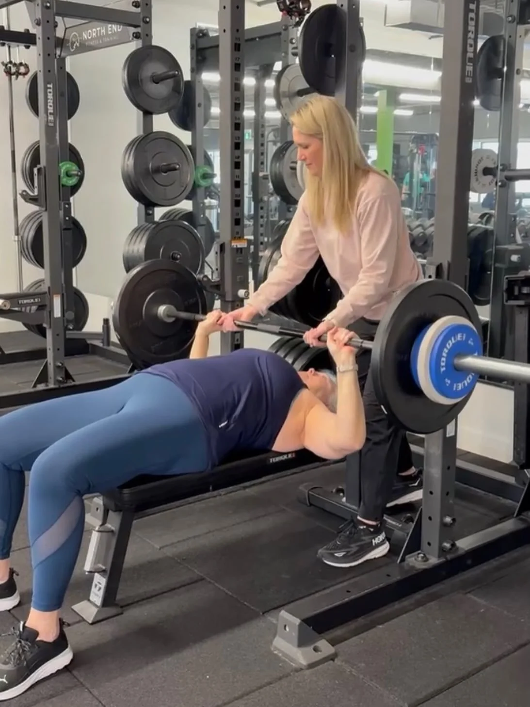 Pink Shirt Day at North End this week meant being kind to ourselves as well as one another. 🩷

Believe you can and you will. 💪

@elizabethm.bozzi crushed her bench press goal and attacked it with the mindset of &ldquo;I can.&rdquo; We can&rsquo;t w