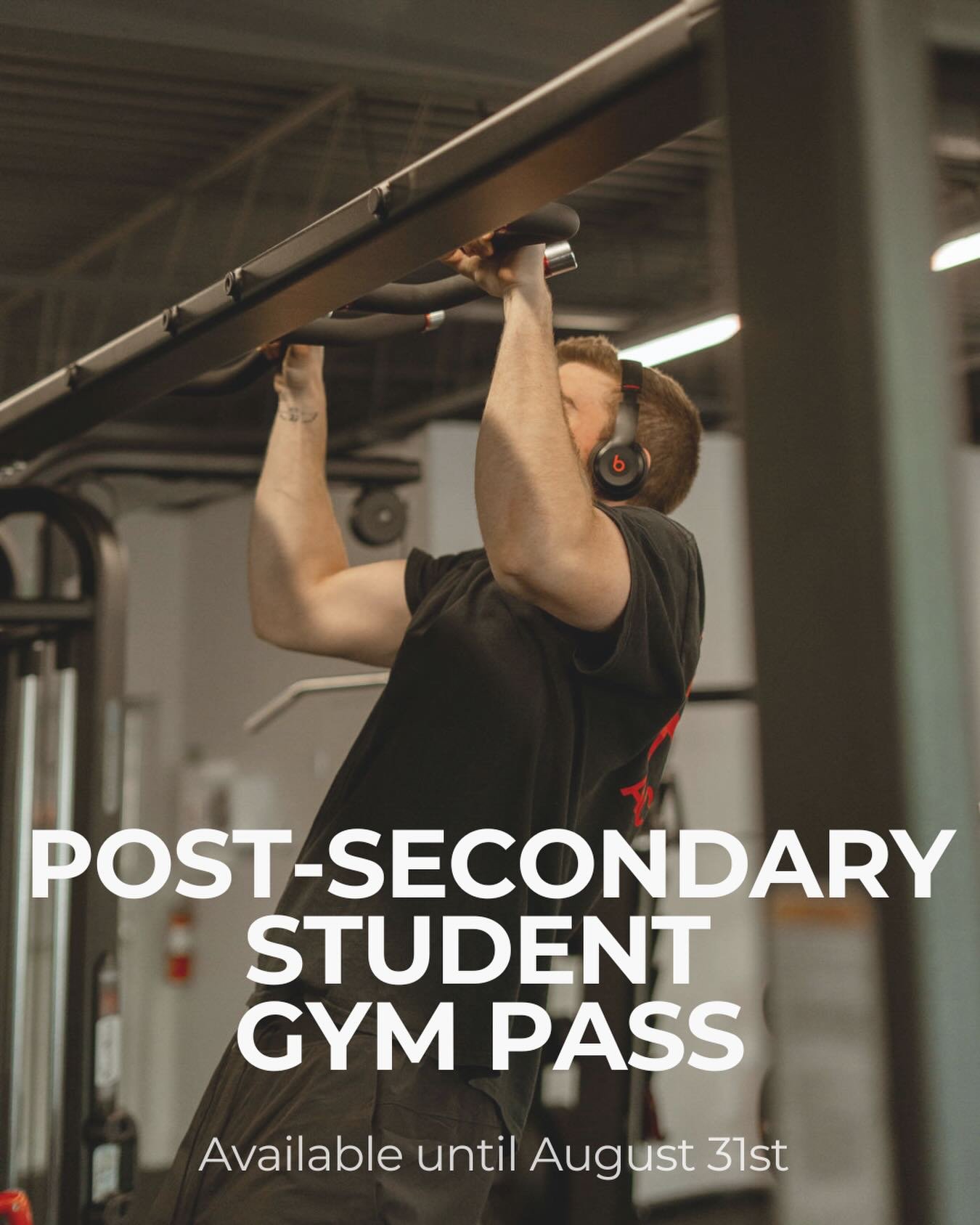 📢 Calling all College and University students 18+ 📢 

Welcome home. We&rsquo;ve missed you! 

From now until August 31st, enjoy a 4 month Gym Membership for only $249 + hst. This pass entitles you to unlimited Gym access for 4 consecutive months. 

