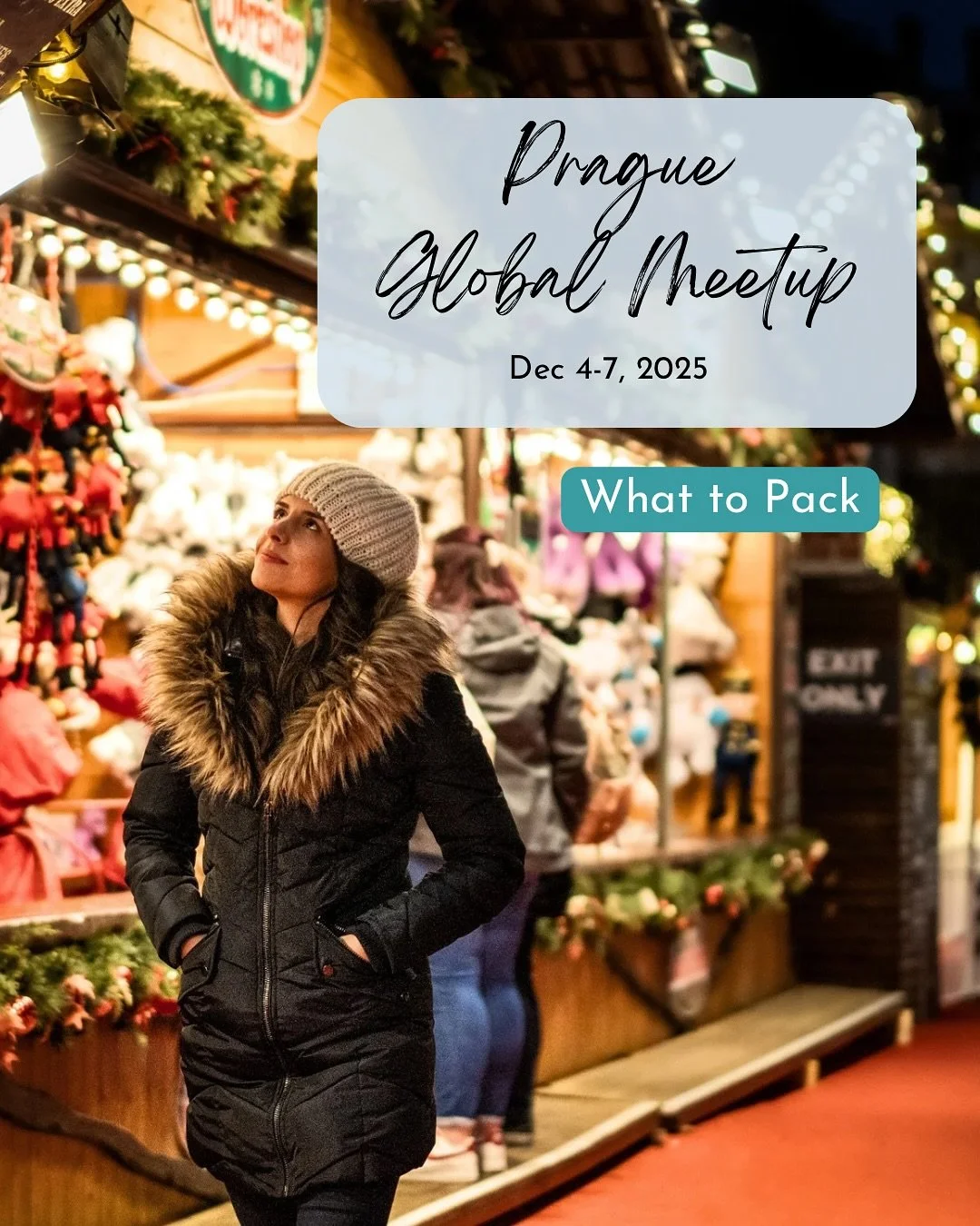 What to Pack for Prague 🧳

Heading to Prague with us this December? Get ready for cozy winter vibes, twinkling lights, and Christmas markets overflowing with treasures. 🎄

Here&rsquo;s your packing inspo:
🧣 Warm winter layers (scarves, hats, and g