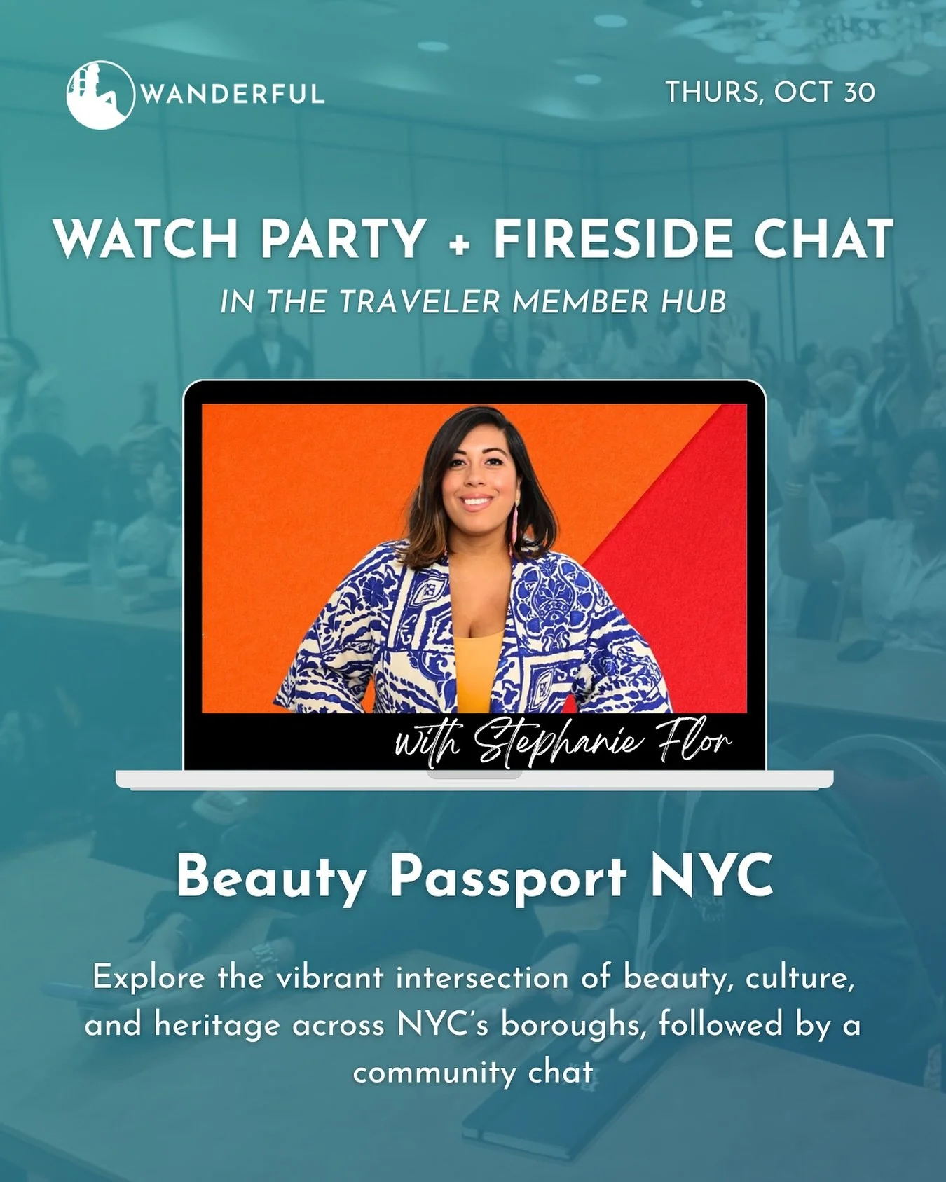 Pour yourself a cup of tea (or a glass of wine 🍷) and join us for a cozy watch party + fireside chat with Stephanie Flor, host of Beauty Passport NYC. 💄

We&rsquo;ll watch an episode together, then dive into a community conversation with Stephanie 