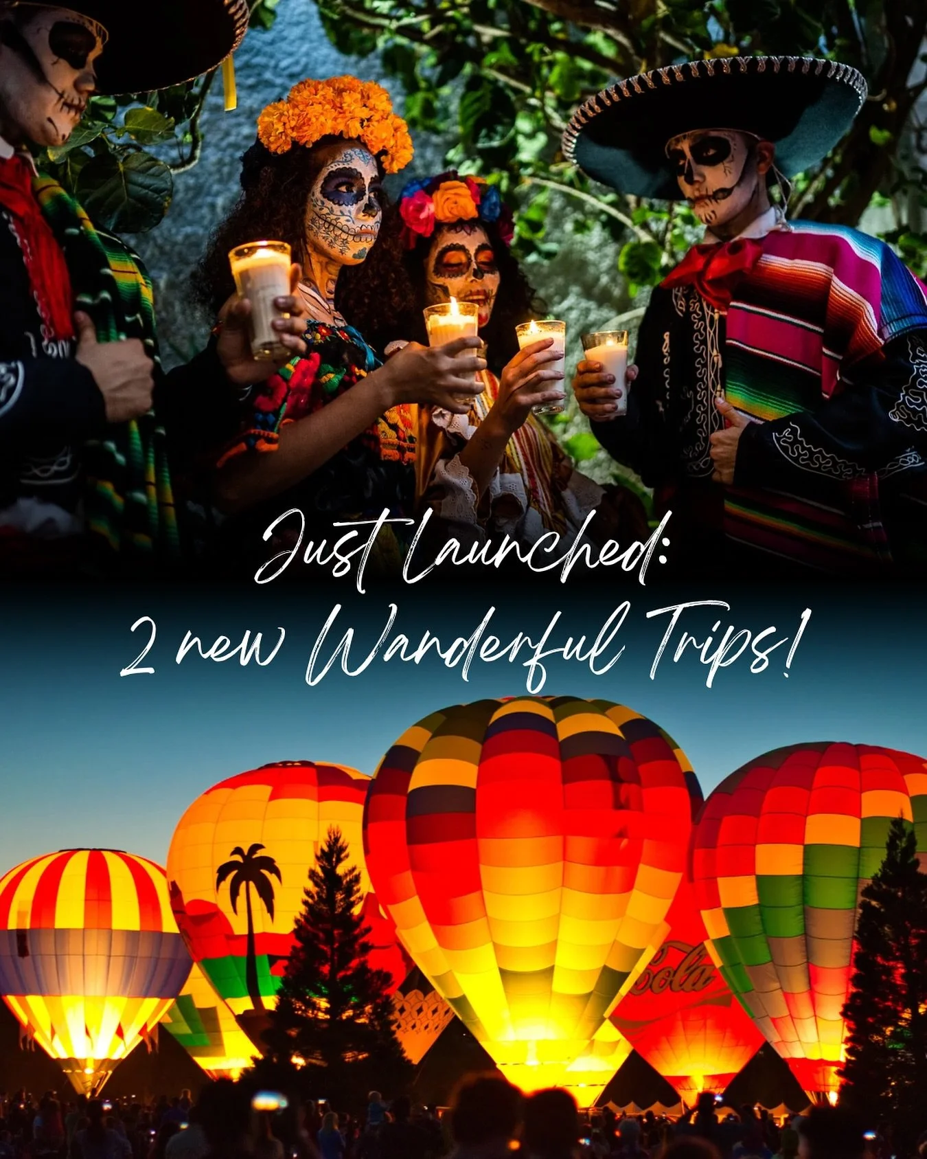 The news is out! ✨

Two incredible new Wanderful adventures just dropped, and they&rsquo;re everything you&rsquo;ve been waiting for.

💀 Oaxaca, Mexico | Oct 29&ndash;Nov 4, 2026
Travel deeper into Mexico&rsquo;s rich traditions on our Oaxaca Group 