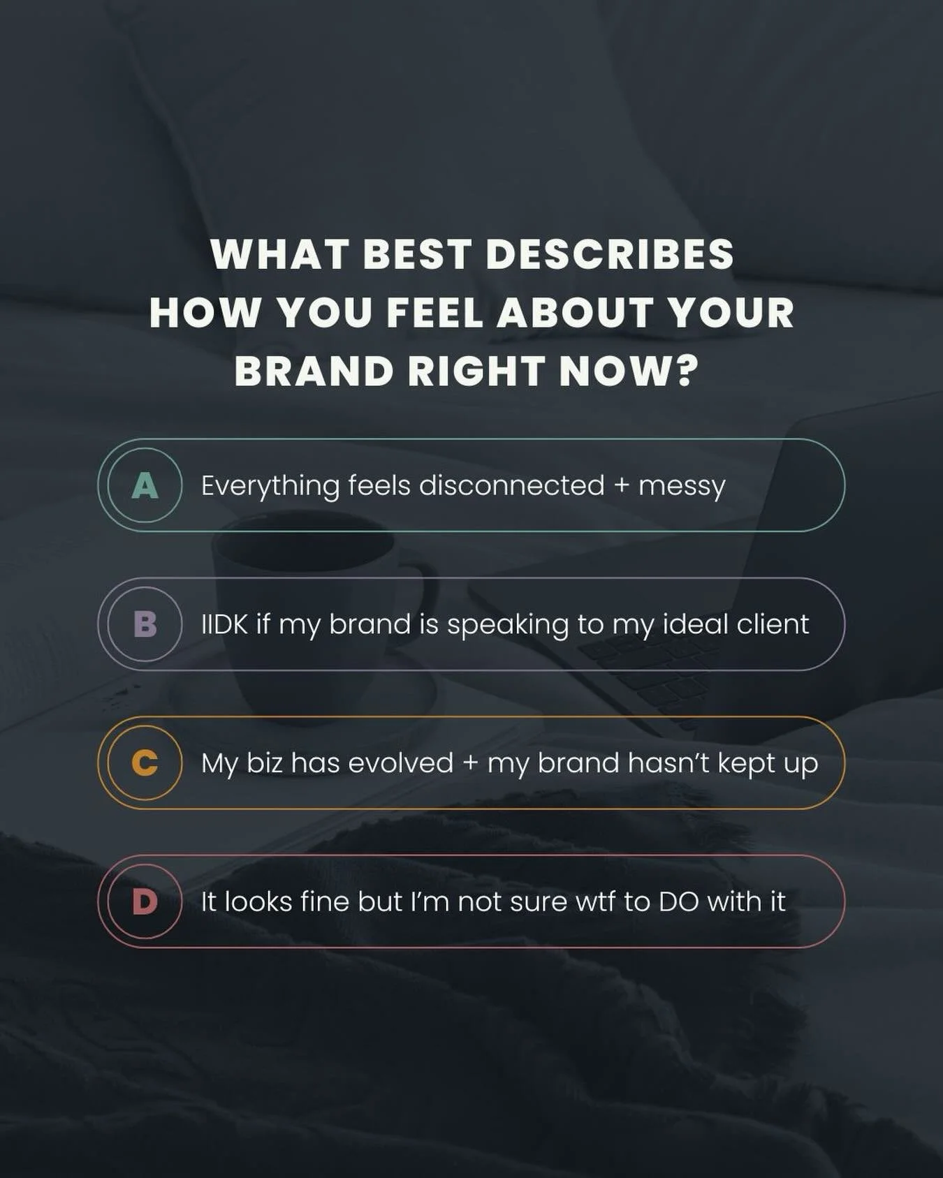 The frustrations you&rsquo;re having with your brand aren&rsquo;t unique.

Between brand audits, strategy sessions, networking, and podcast interviews, I&rsquo;ve talked with A LOT of business owners lately and 99% of them are saying the same things.