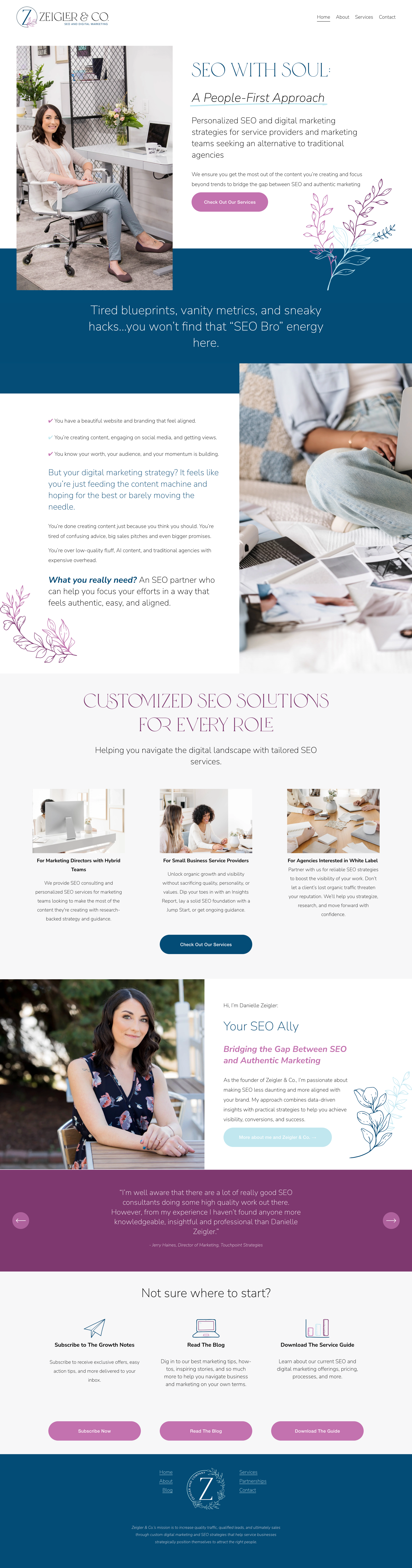 Squarespace homepage for SEO & Digital marketing Agency