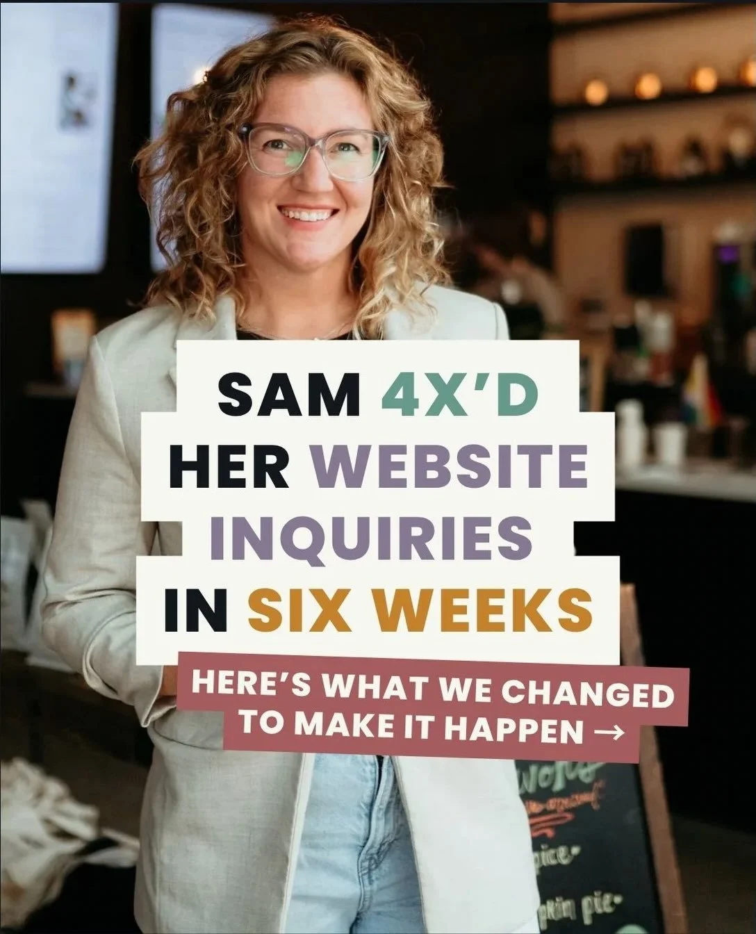 Sometimes you don&rsquo;t need a whole new brand. You just need to figure out what&rsquo;s actually getting in the way of people hiring you. 👀

@nomad.copy made a few strategic changes and 4X&rsquo;d her website inquiries in six weeks.

Want to see 