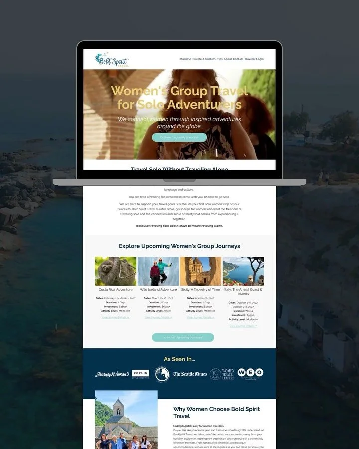 8 years, countless adventures around the world, and one VERY overdue website refresh 🌎✈️

I built Bold Spirit Travel&rsquo;s original brand and website back in 2018, and getting to help Regina take her business into its next chapter has been pretty 