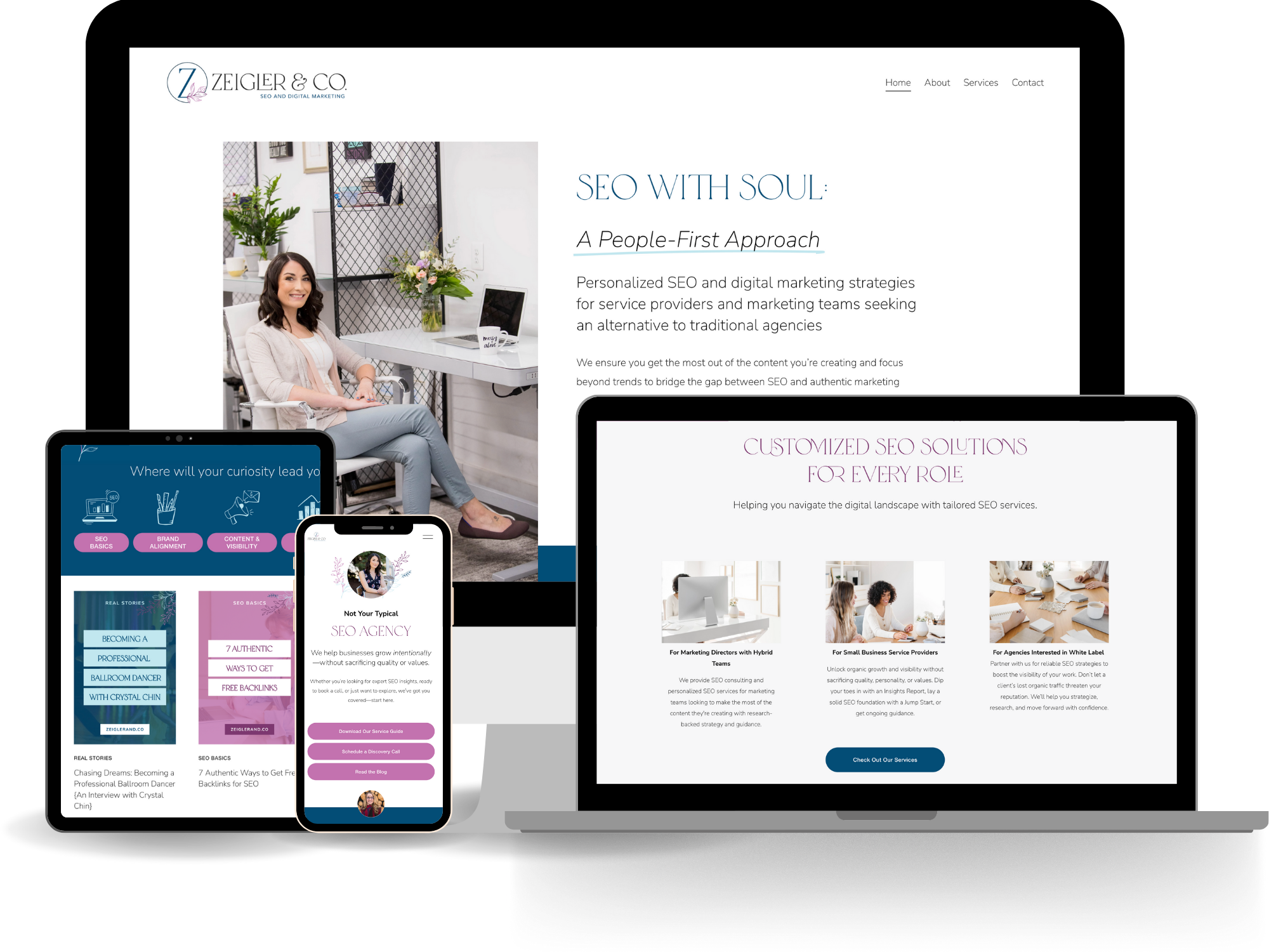 Squarespace website design for SEO and Digital Marketing Agency