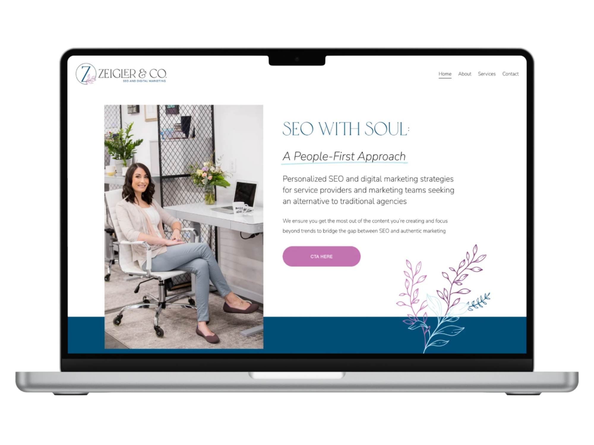 Mockup of Zeigler & Co. Webste