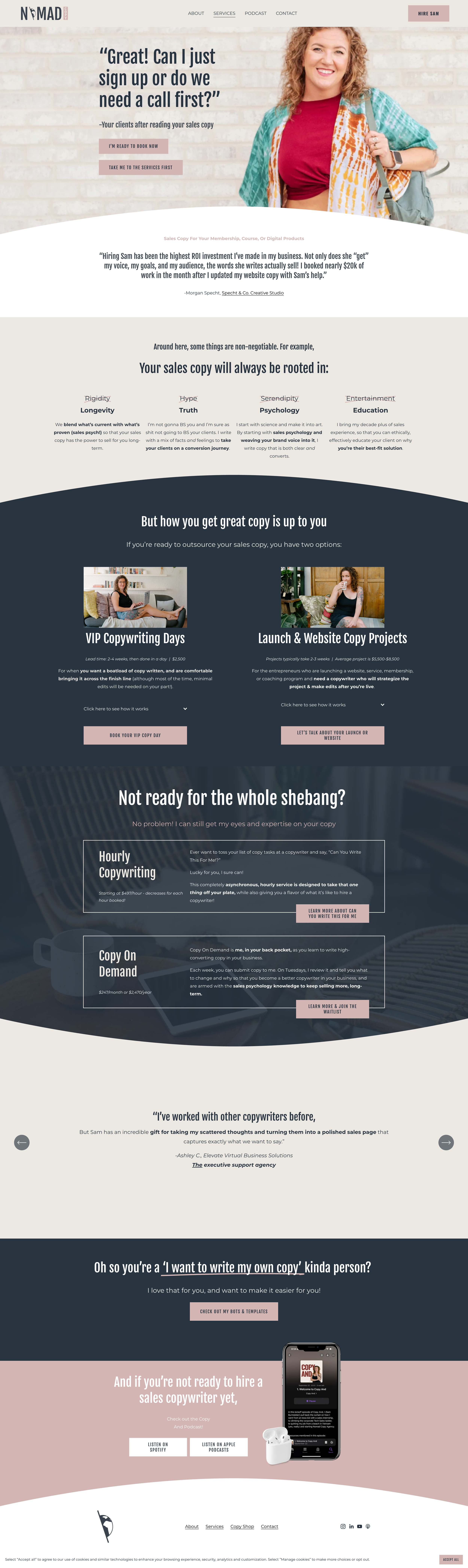 Nomad Copy Agency Website