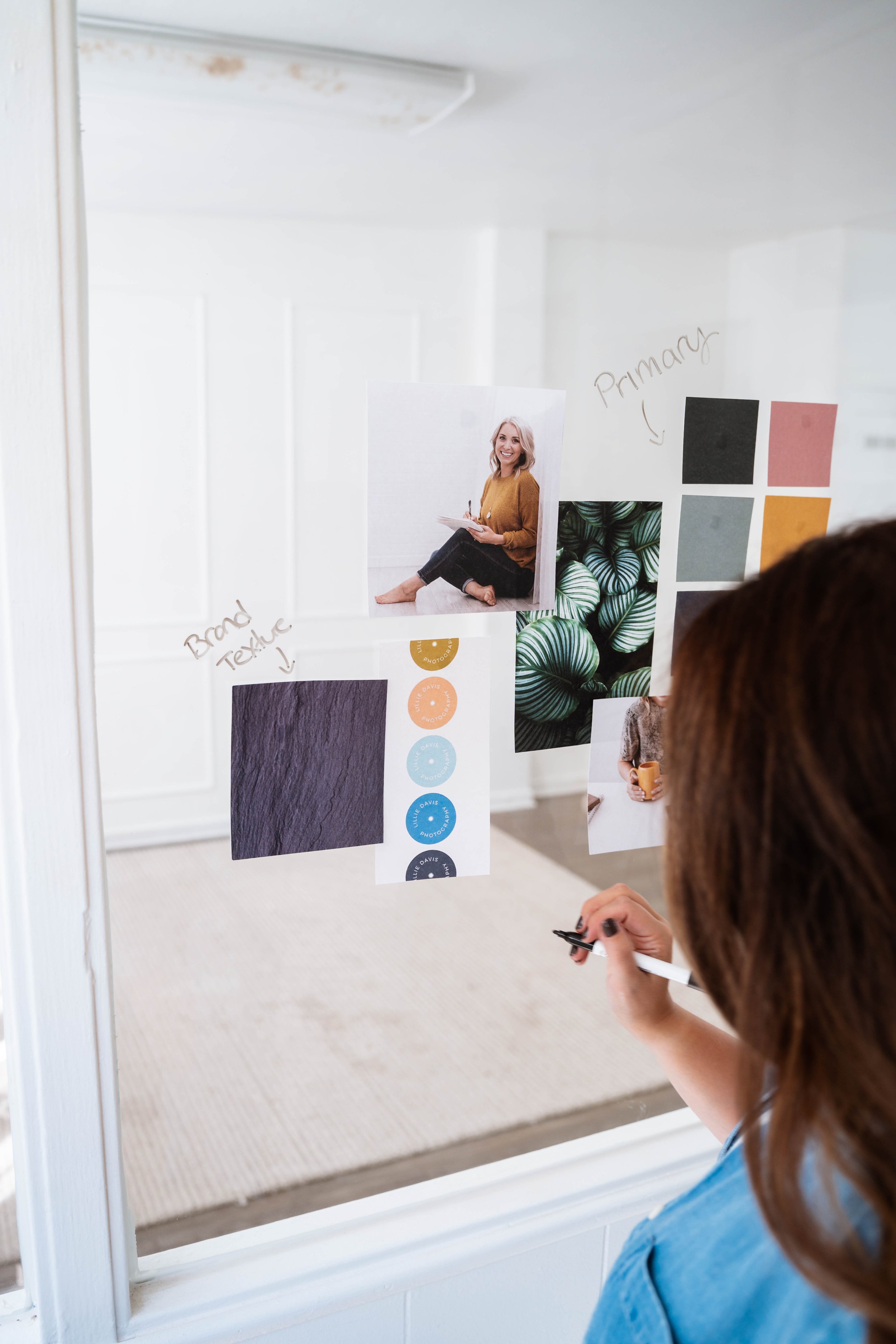 Morgan Specht strategizing a brand moodboard