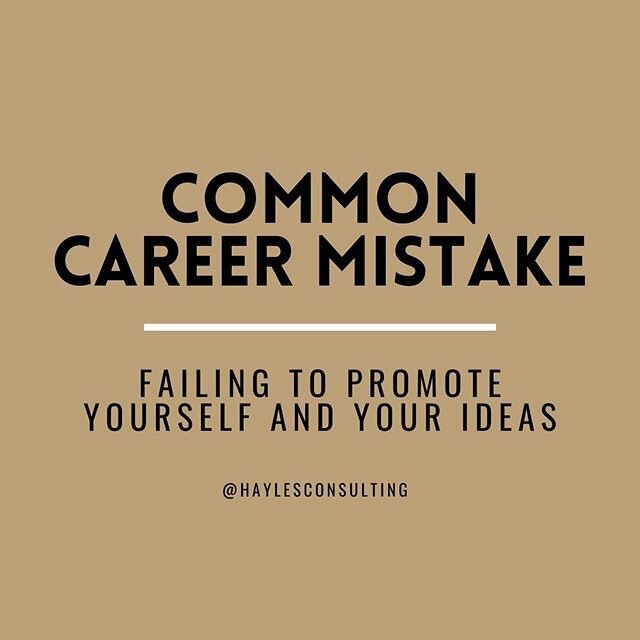 Have you ever left a meeting wishing you raised an idea or promoted an already existing idea? ⠀
⠀
One of the most common career mistakes is failing to promote yourself and your ideas! ⠀
⠀
One way to combat this mistake is to bring an idea to any plan