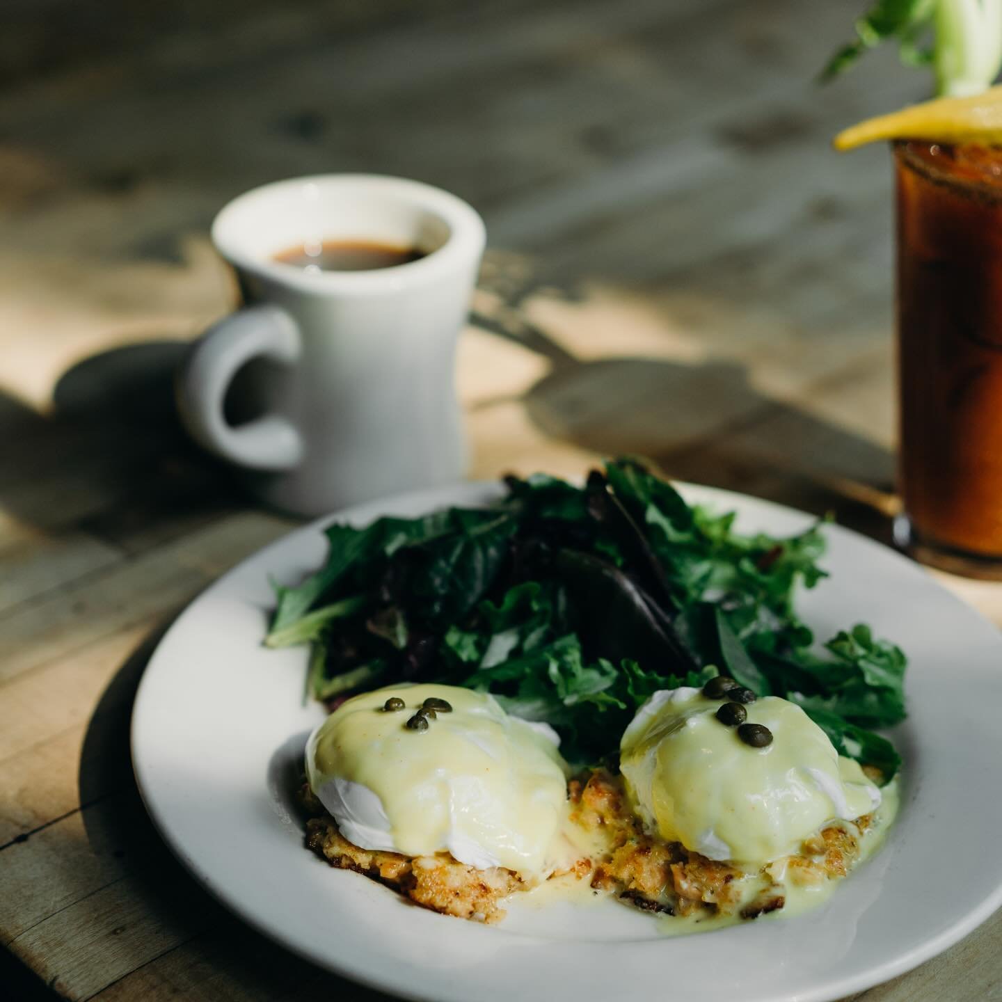 Salmon Cakes Benedict special through Friday! (Hot Honey Chicken &amp; Cornbread Waffles, too &mdash; see last post!)
We&rsquo;re closed Thanksgiving Thursday, but otherwise open regular hours. Serving our full brunch menu on Friday! 
#westeggcafe bu