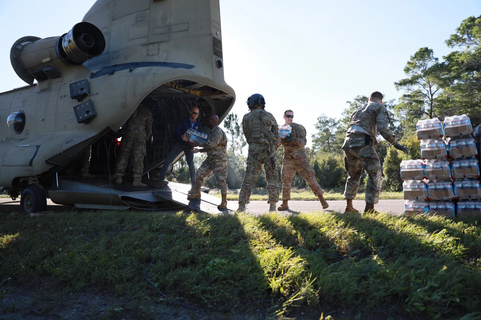 National Guard supply drop with Florida Governor.