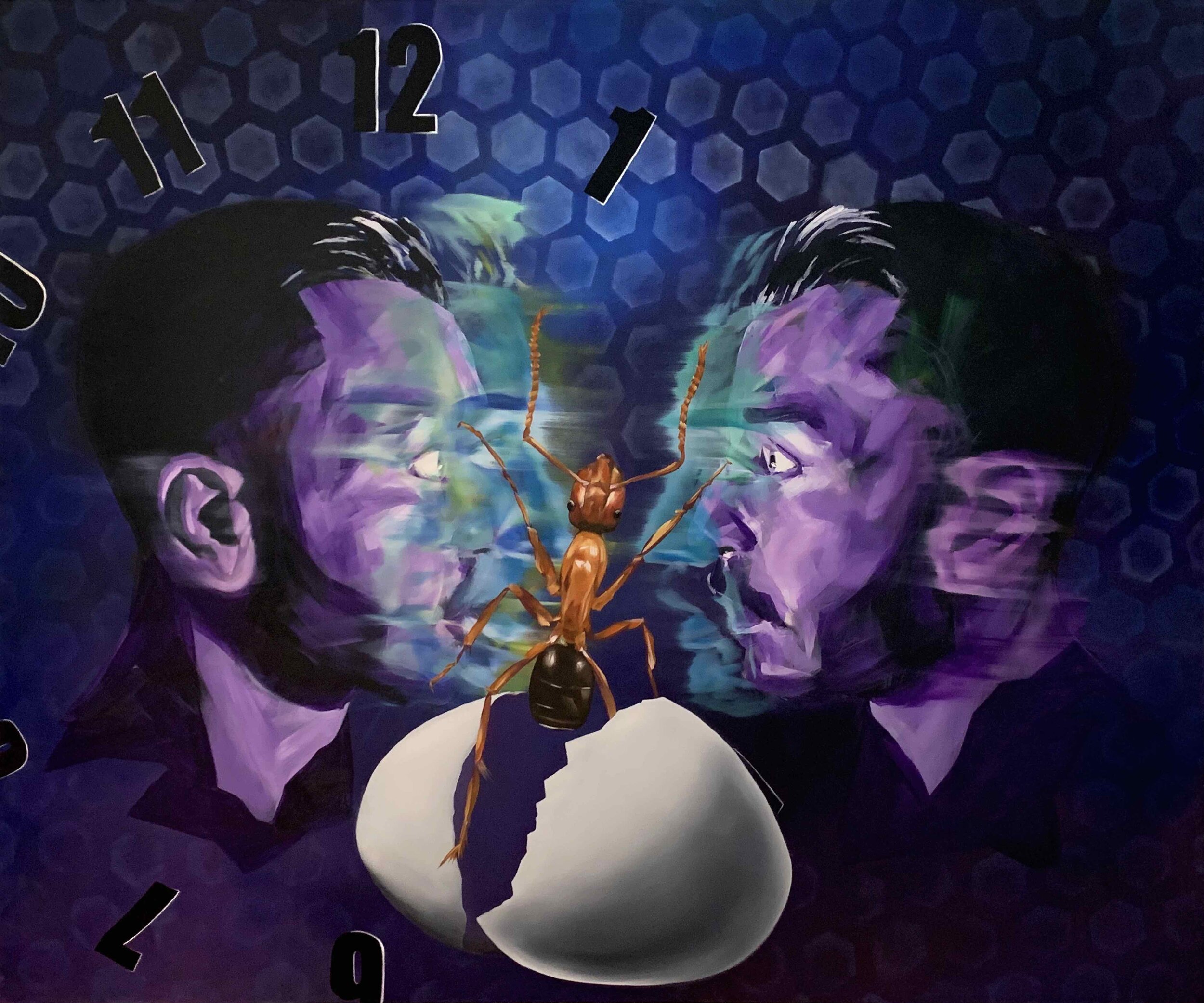 Connected, Cosmically, Oil &amp; Acrylic on Canvas, 72” x 60”