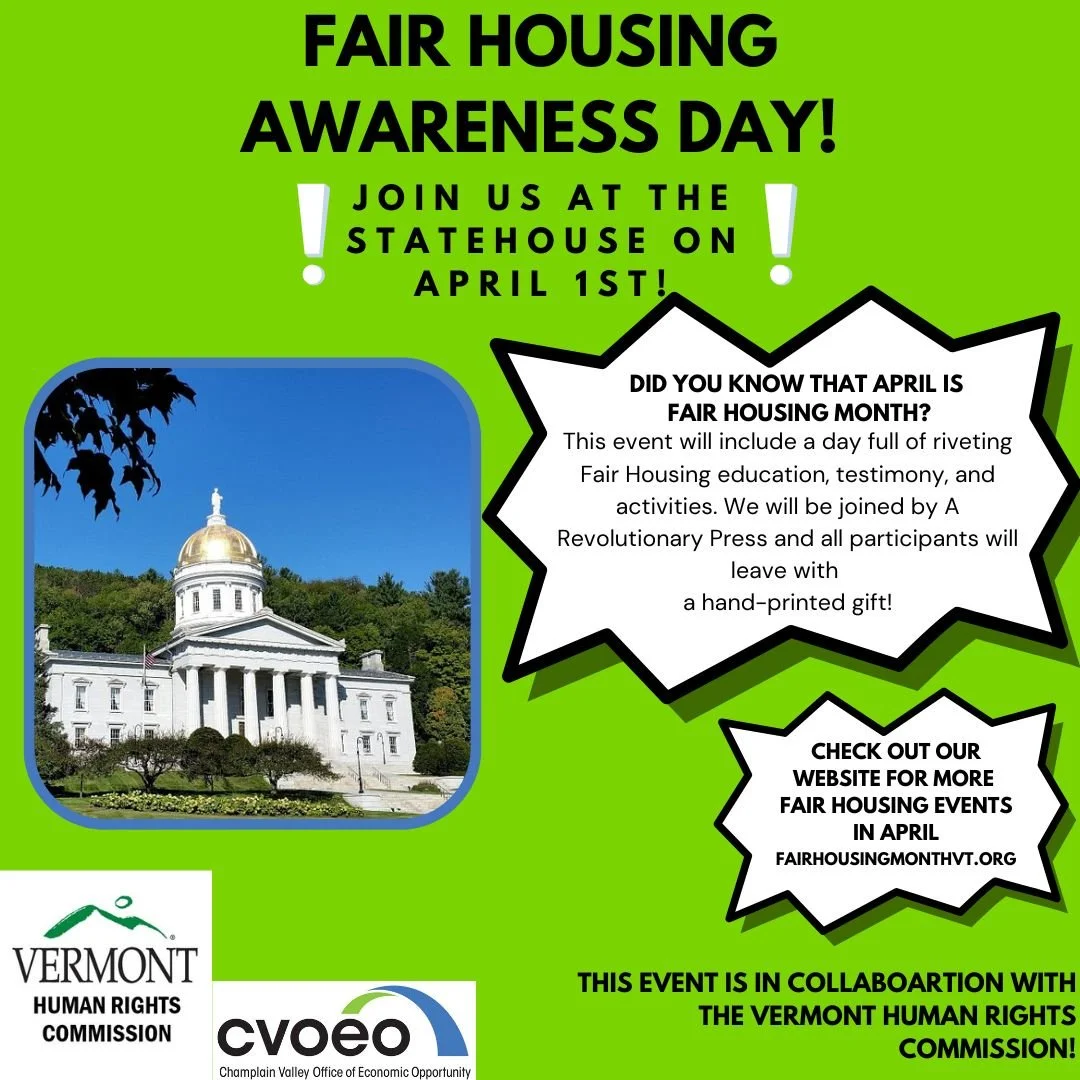 Fair Housing Awareness Day! — Fair Housing Month VT