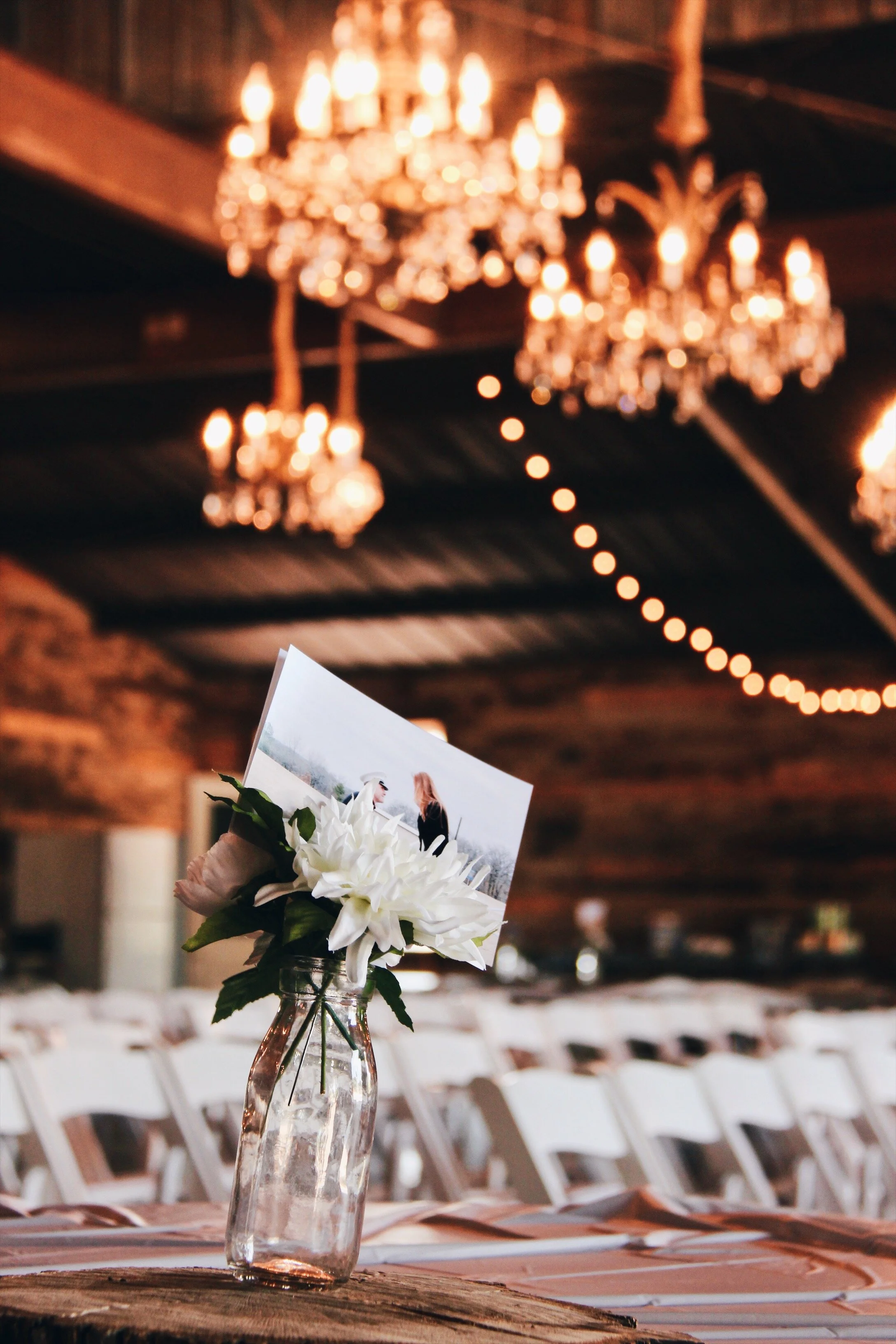 vintage barn wedding ceremony details
