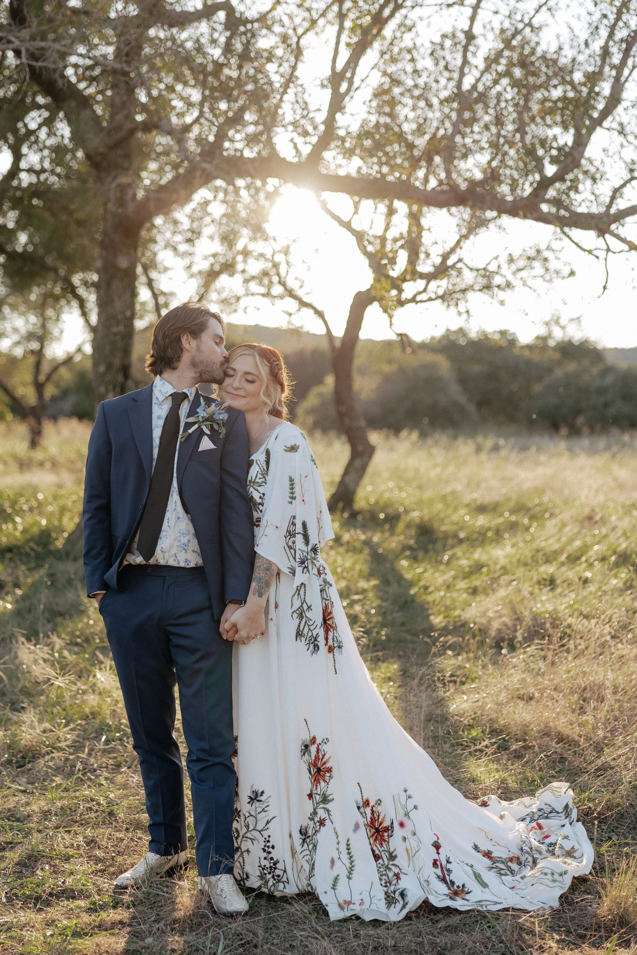 Boho Bride with Embroidered Dress - Magical November Wedding for Frank and Darby 