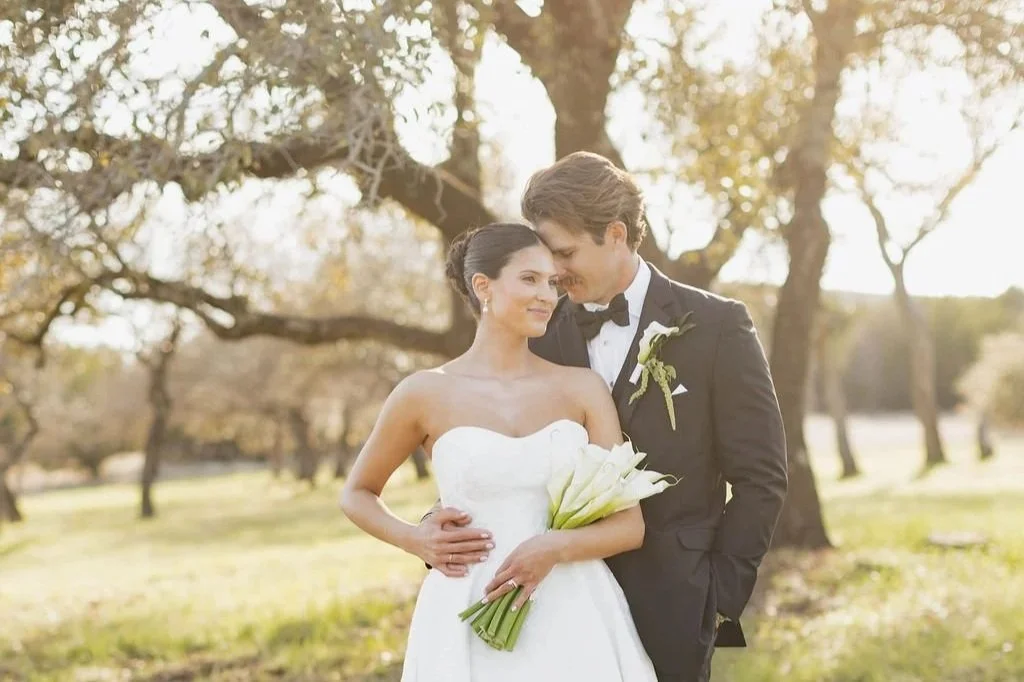 Black Tie Ranch Weddings at their Best! Soft Florals, Lilies, and Sleek Bridal Look for her Sharp Cowboy