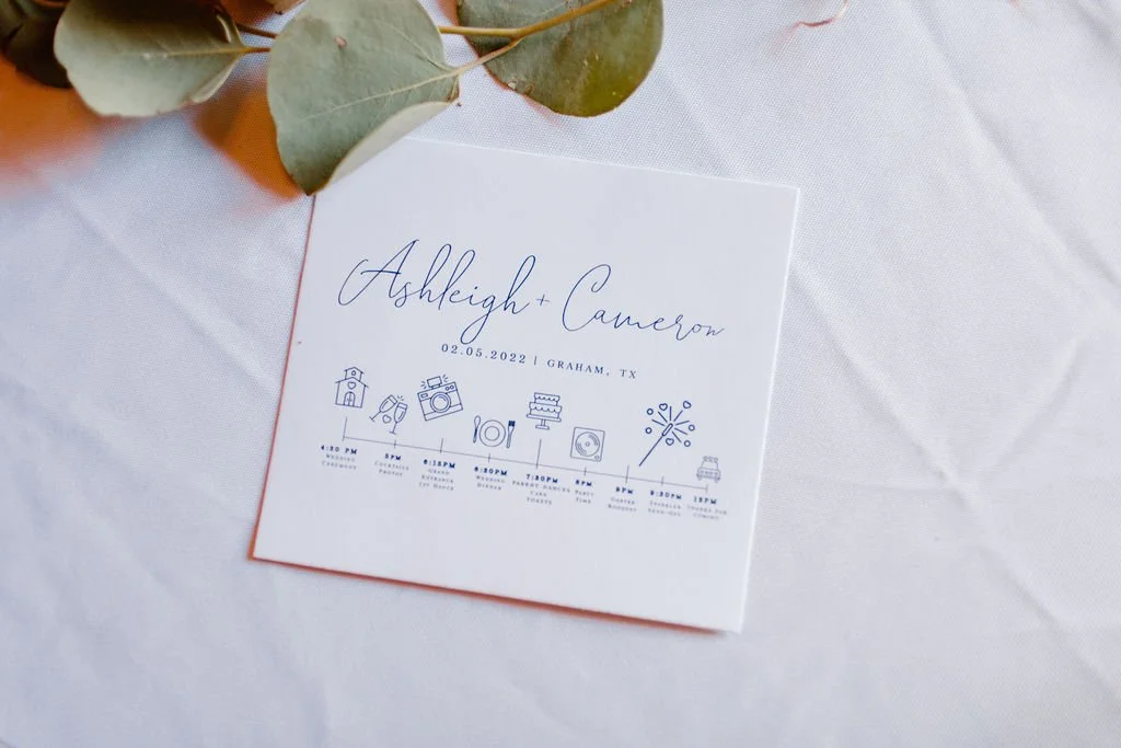 Picture of invitation used for the rustic themed wedding in north texas
