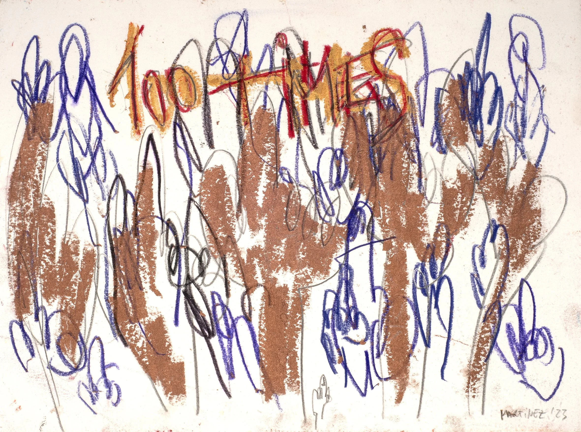 100 fuck you, 2023, Oil and pencil on paper 23 x 31cm.jpg