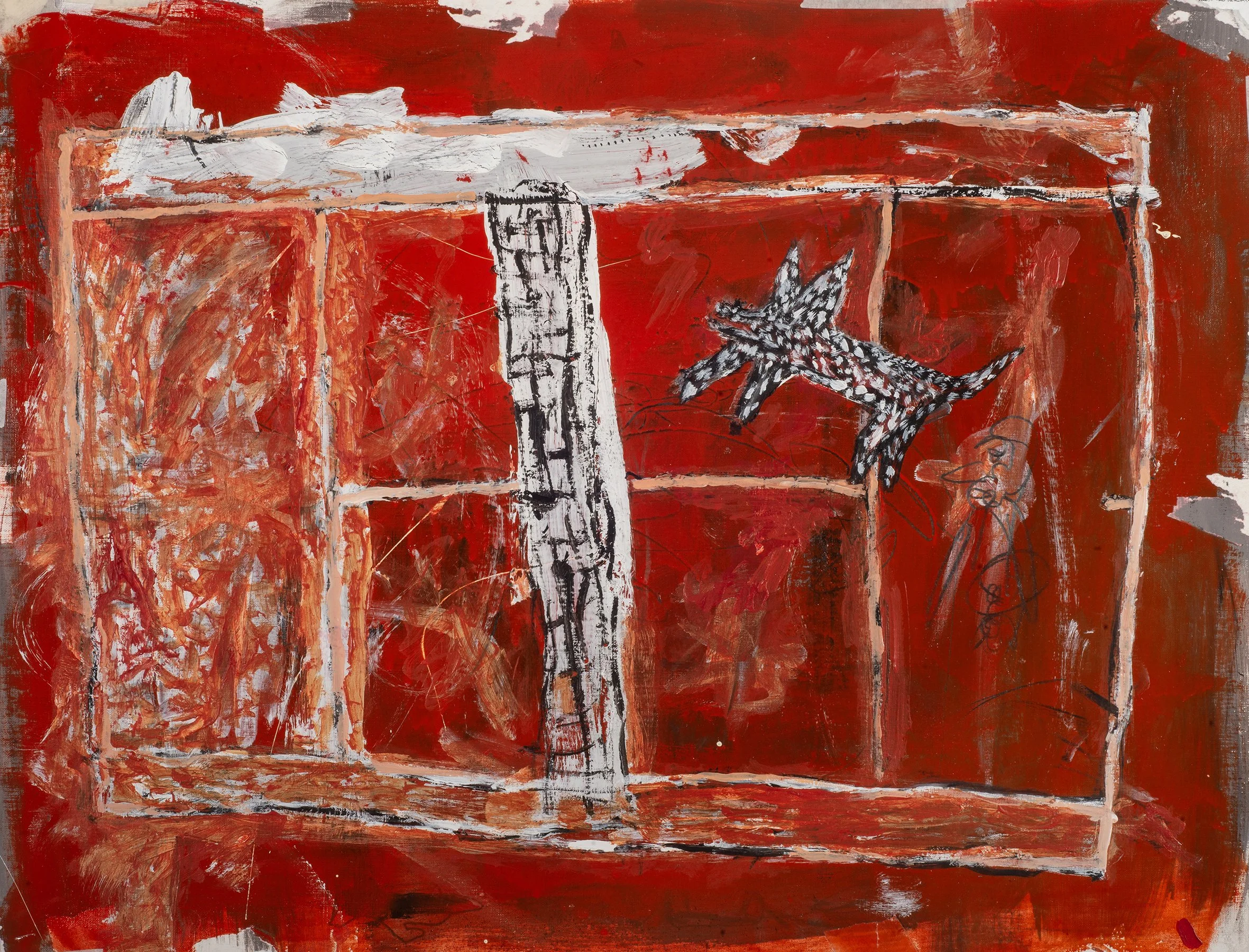 Raquet wolf, 2025, enamel on paper, 66 x 51 cm.jpg