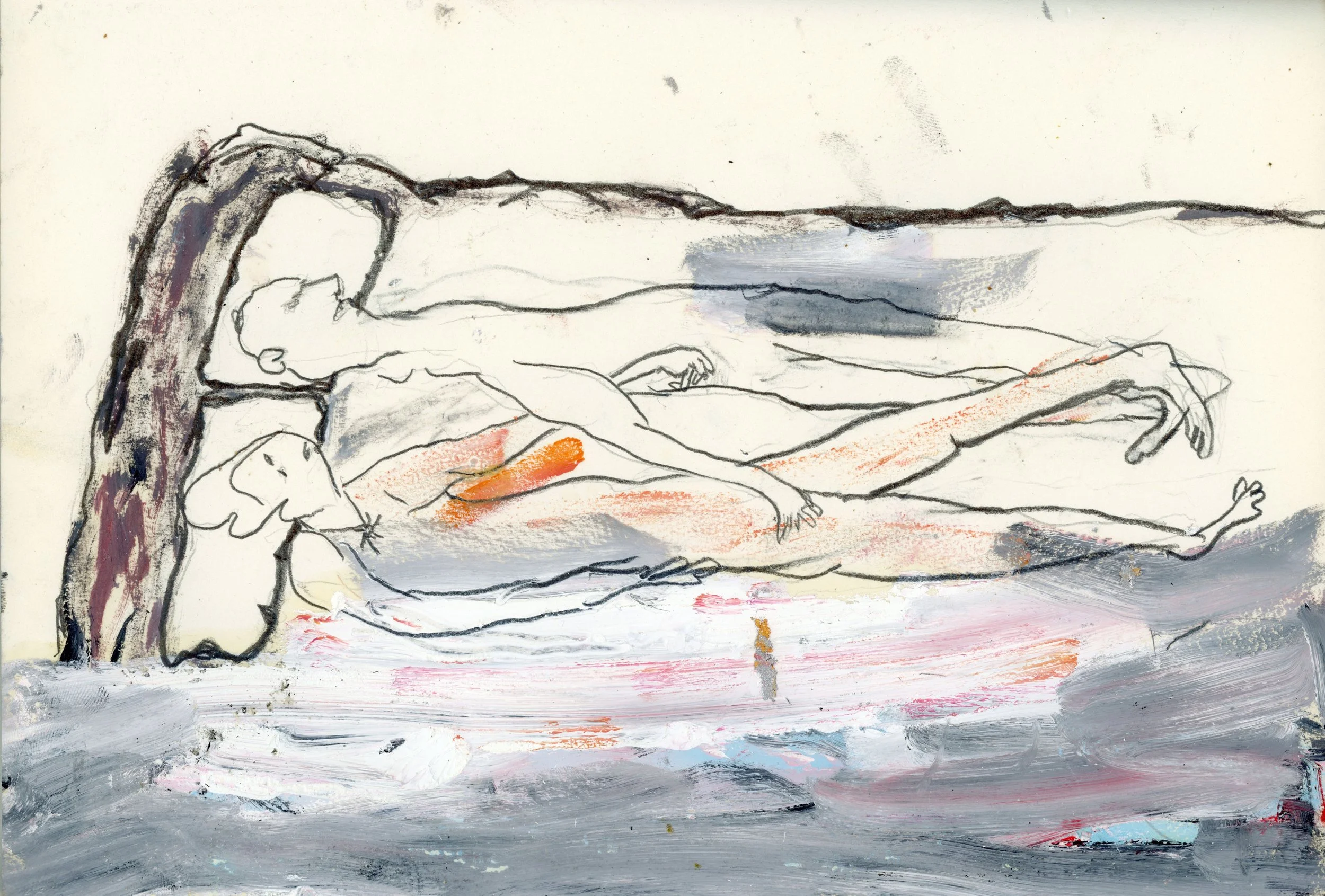 Caricias, 2025, oil and pencil on paper, 21 x 29 cm.jpg