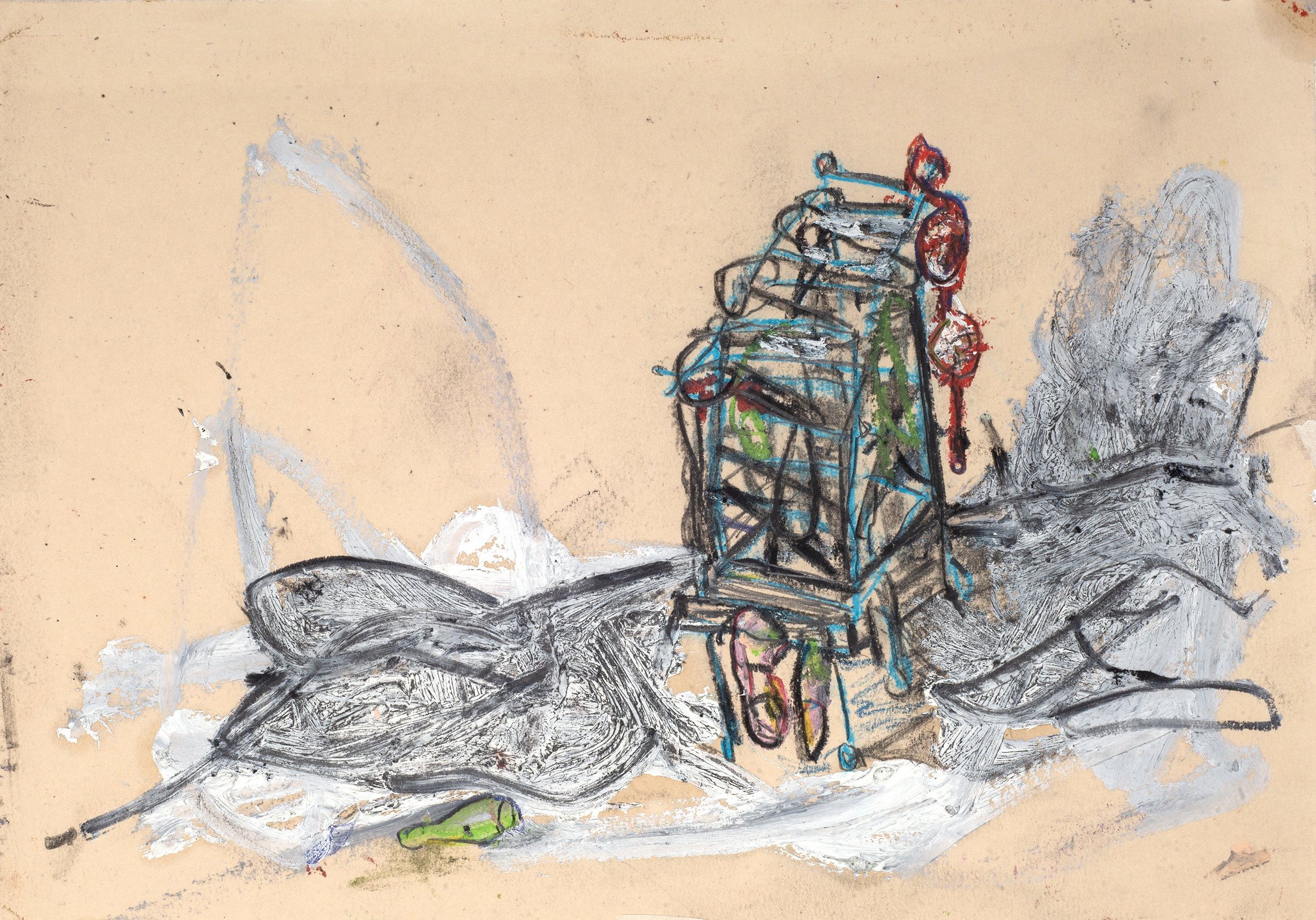 Study for washing line n2, oil on paper 14x20cm.jpg