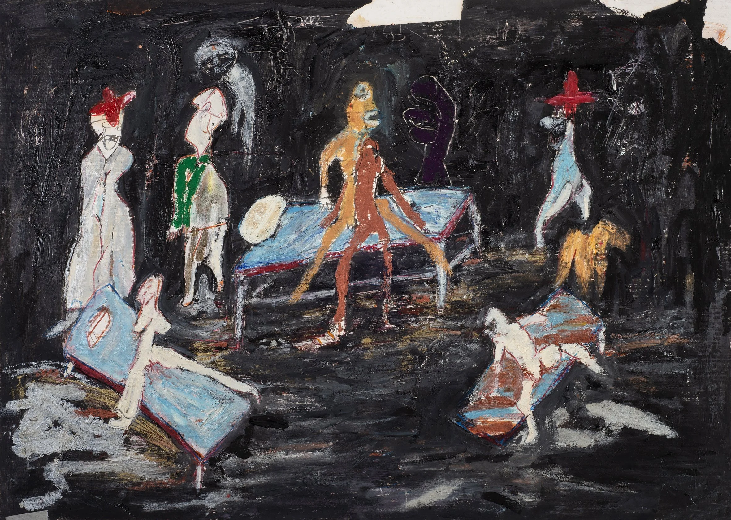 Love in the mental hospital, 2024, oil on paper, 50 x 70 cm.jpg