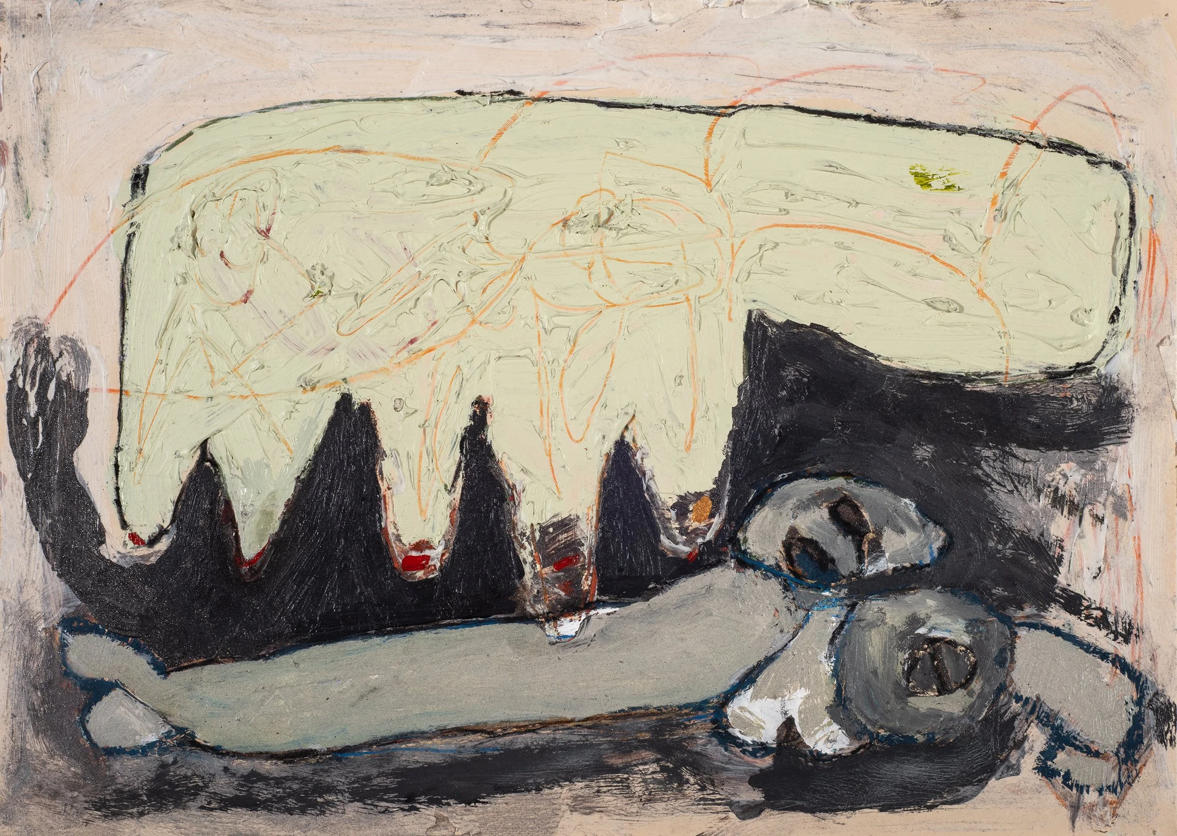 Back Scratching, 2022, oil on paper, 30 x 42 cm.jpg