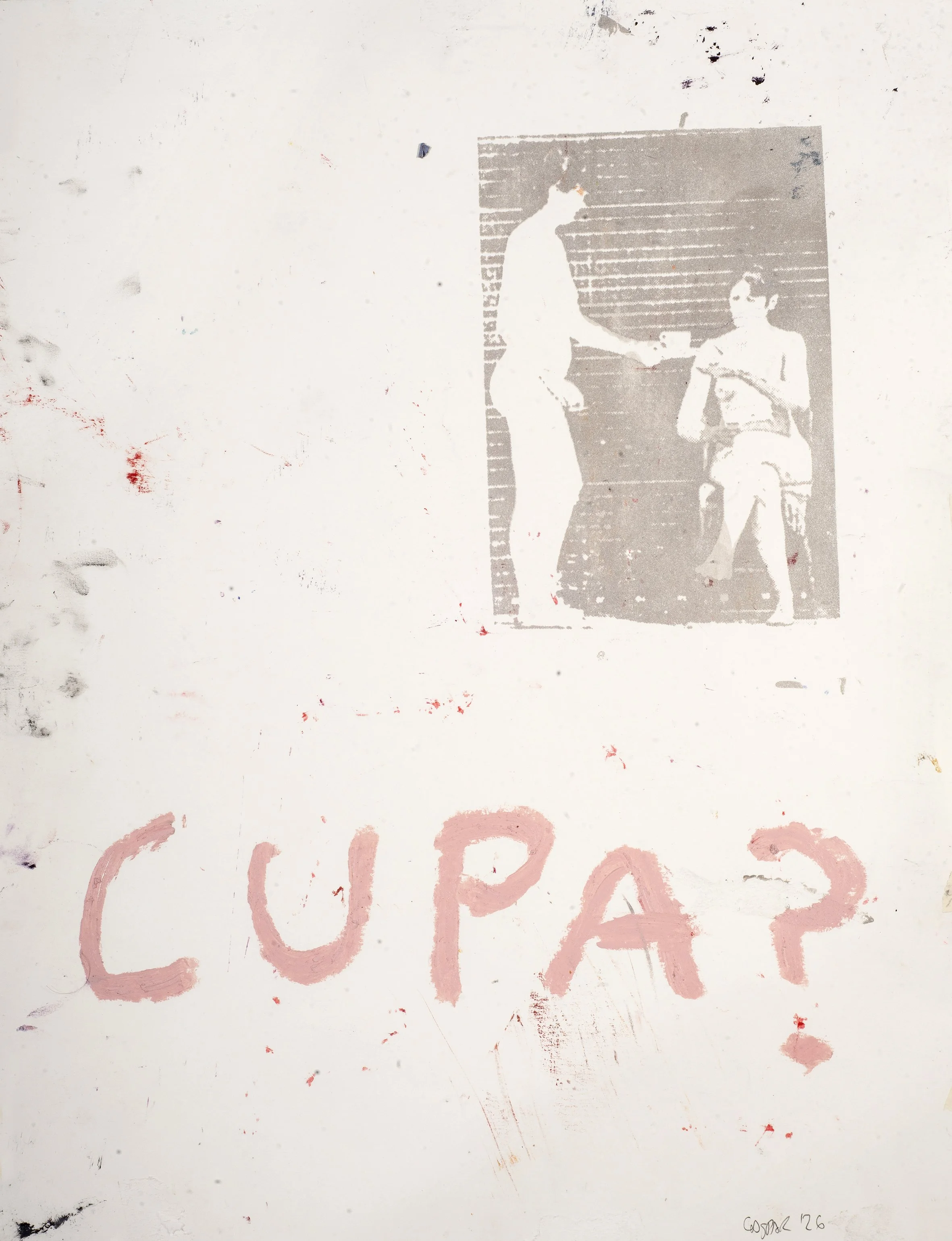 Cup of tea?, 2026, acrylic screenprint and oil on paper, 66 x 51 cm cm.jpg